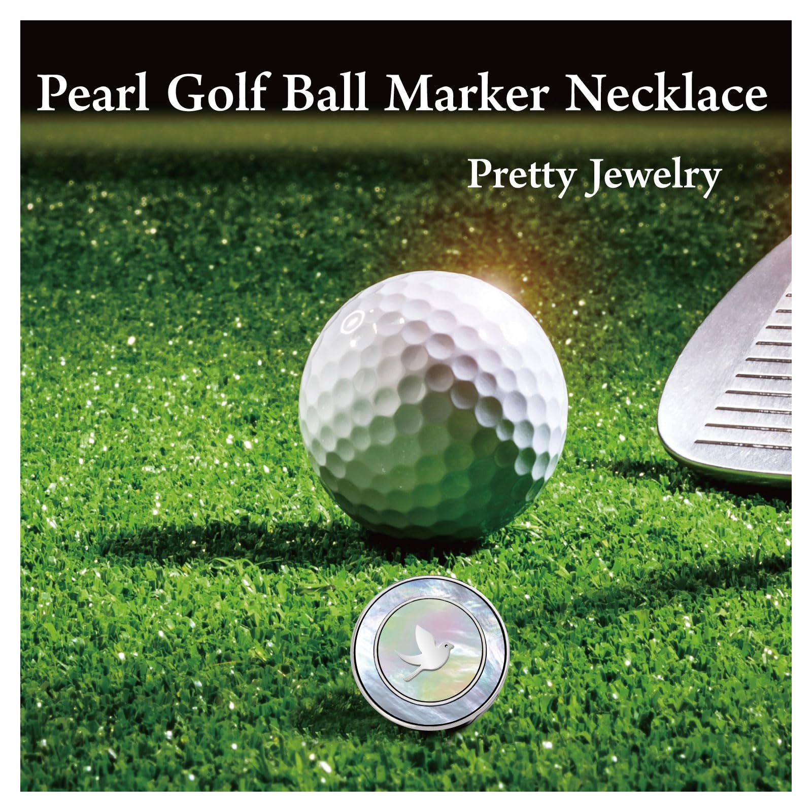Pearl Golf Ball Marker Necklace - Elegant Golf Accessories & Unique Golf Gifts for Women | Perfect for On-Course Style & Special Occasions
