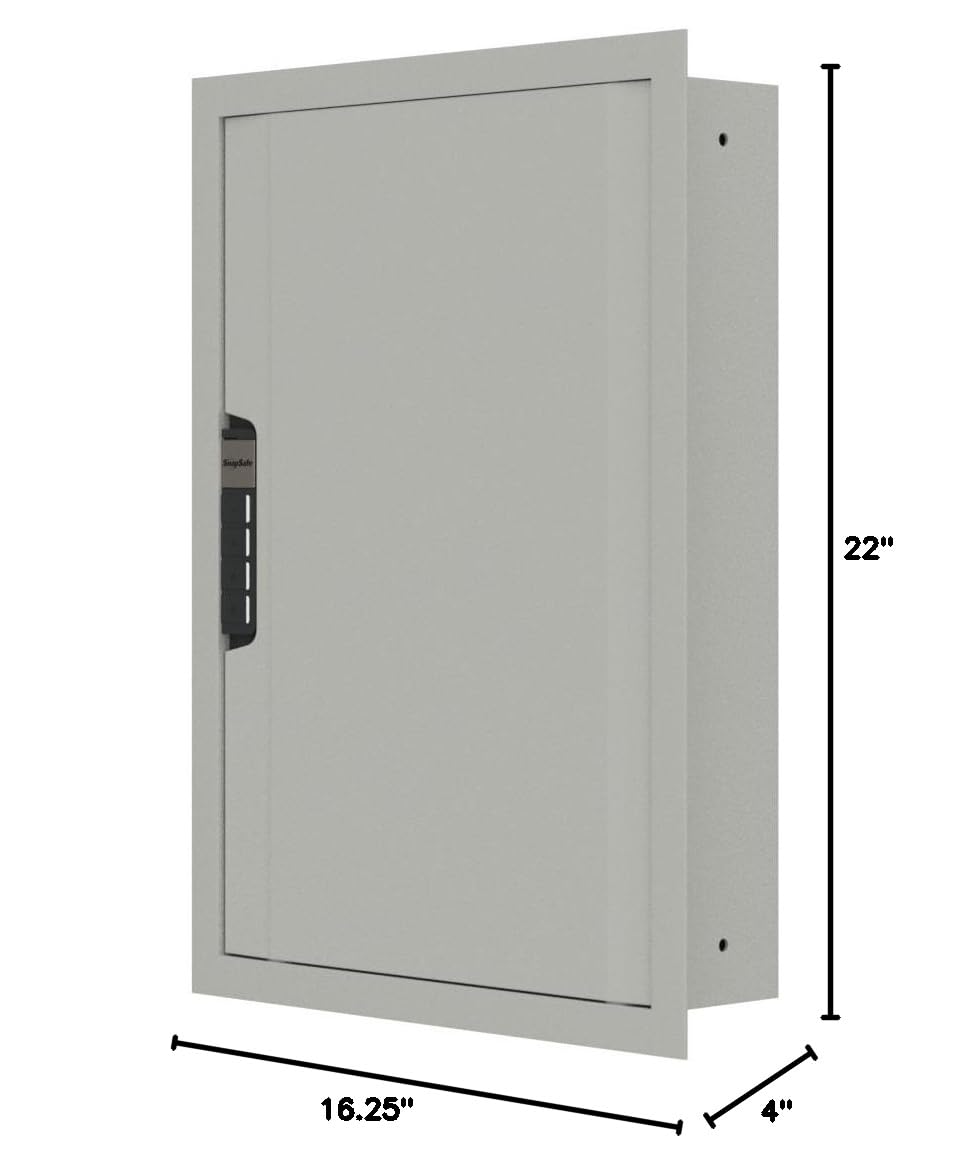 SnapSafe In-Wall Hidden Gun Safe & Money Safe - Secure Keypad Entry for Firearms, Jewelry & Valuables | Ideal for Home, Office & Bedroom Security