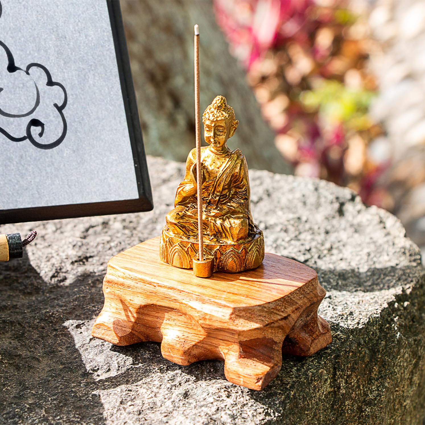Buddha Drawing Board for Meditation & Relaxation - Zen Art Water Painting Board for Stress Relief, Office & Home Decor - Perfect Gift for Men & Women (Birthday, Valentine's Day) - Use for Mindfulness Practice, Yoga Spaces & Mental Wellness