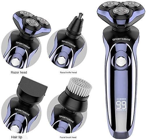 5-in-1 Electric Razor for Men - Rotary Shaver, Beard Trimmer, Nose Hair Trimmer, Wet & Dry Shaving - Perfect Gift for Dad, Husband & Boyfriend - Ideal for Travel, Home & Gym Use