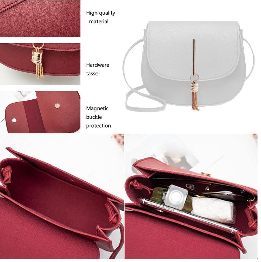 Genuine PU Leather Crossbody Bags for Women - Stylish Flap Shoulder Bag with Tassel Decoration, Compact Phone Purse Handbag | Perfect for Work, Travel & Everyday Use