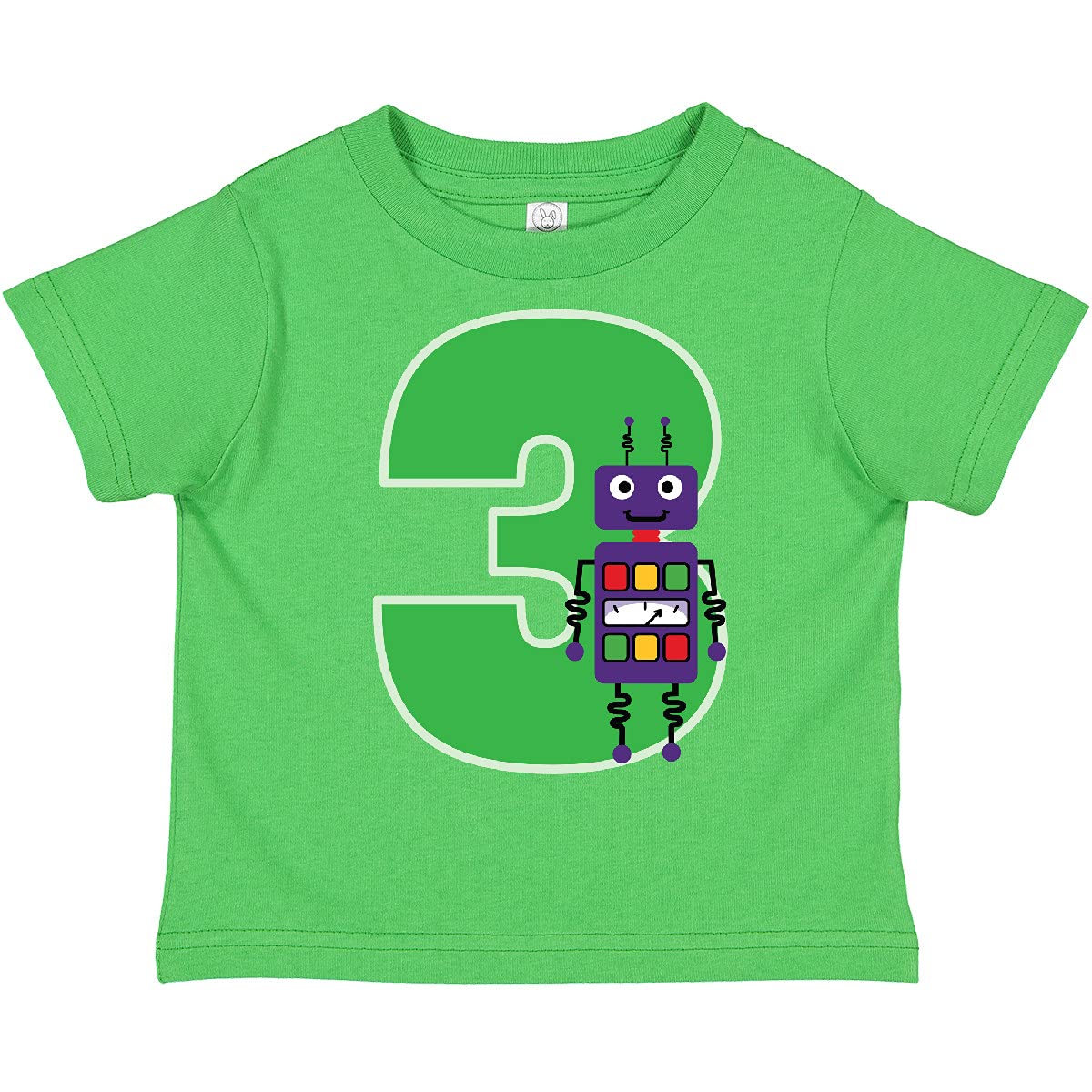 Inktastic 3rd Birthday Robot Boys Robotics Toddler T-Shirt - Cute Science Themed Outfit for Toddler Birthday Parties & STEM Events