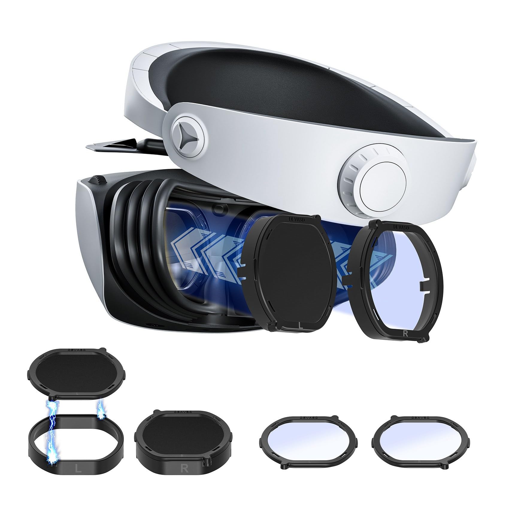 VENYAA Prescription Lens Inserts for PS VR2 - Anti-Blue Light Myopia Correction Lenses with Removable Frame & Protective Cover - Perfect for Gaming, VR Experiences & Eye Comfort