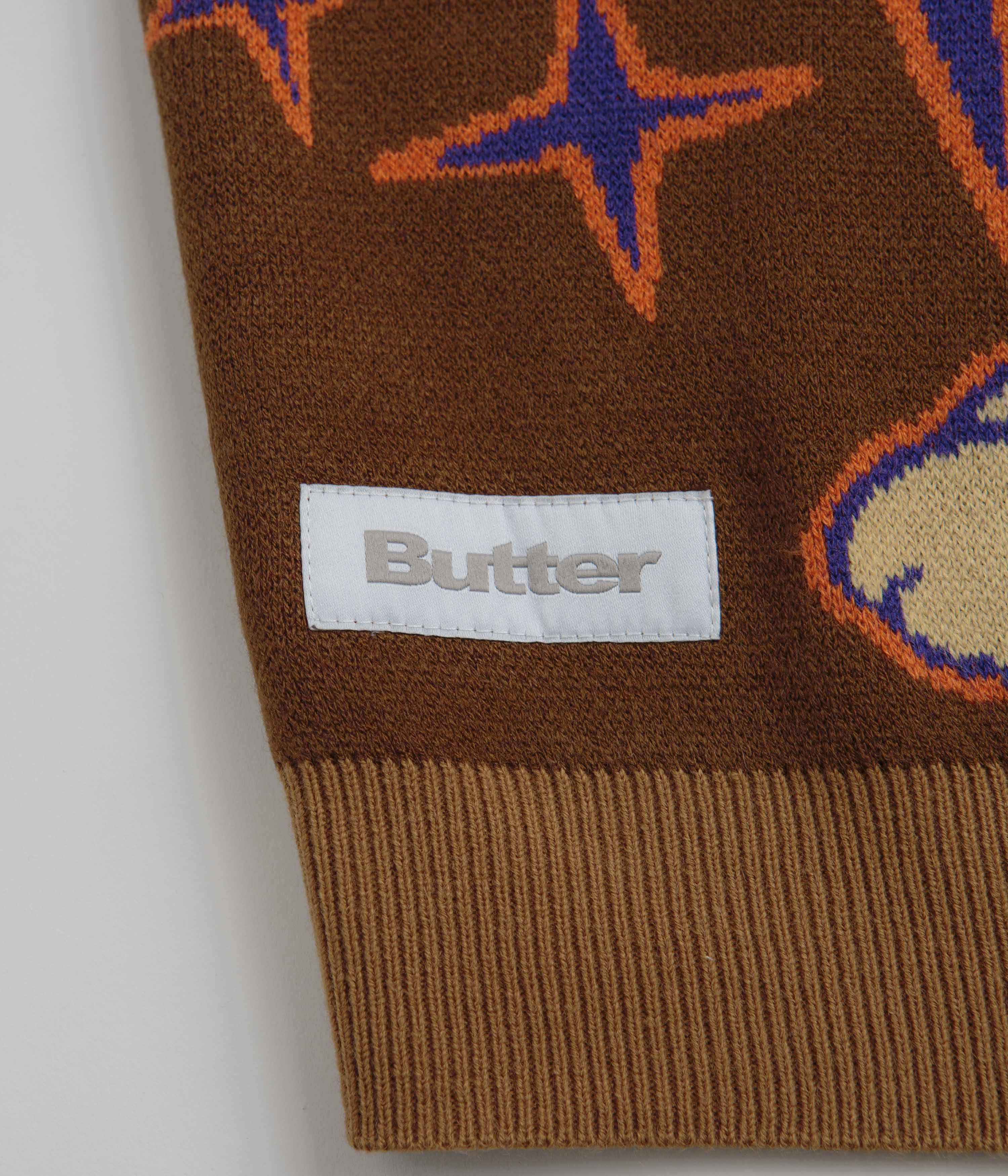 Butter Goods Starry Skies Knitted Vest for Women - Brown Cozy Winter Pullover Sweater | Perfect for Casual Outfits, Layering & Cold Weather Fashion