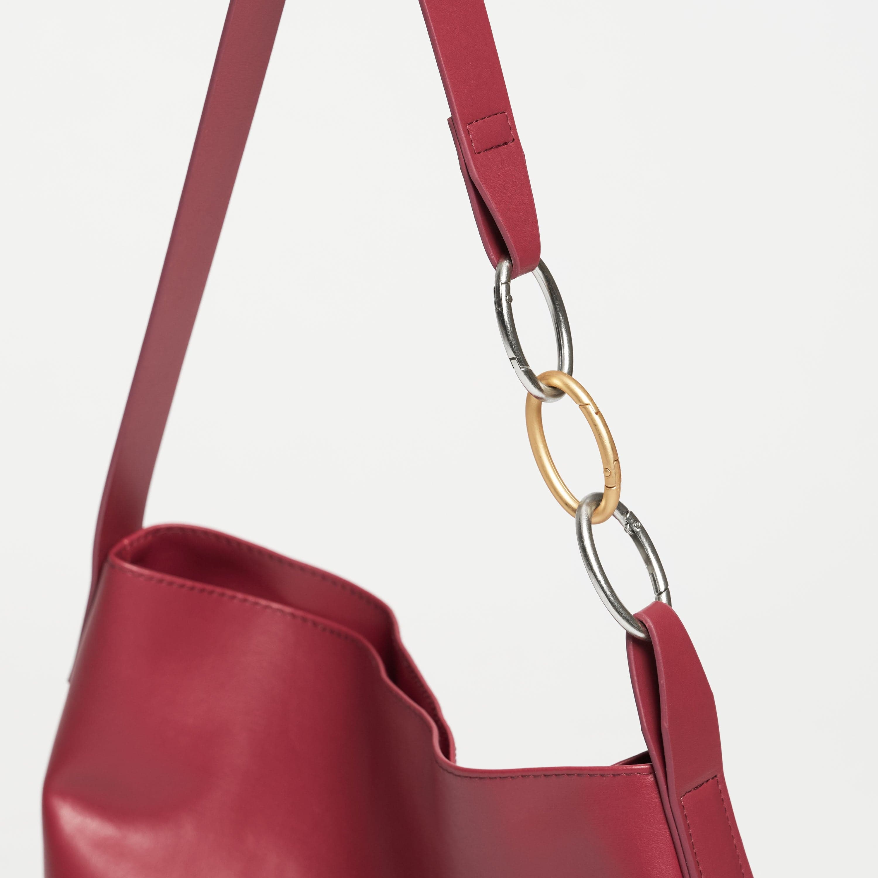 Oleatex Vegan Olive Leather Tote Bag - Cherry Red | Eco-Friendly, Durable & Stylish Handbag for Work, Travel & Everyday Use