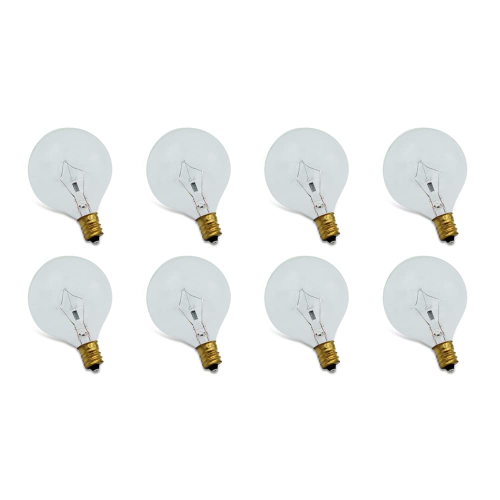 25W E12 Candelabra Base Light Bulbs - 8 Pack Clear Replacement Bulbs for Scentsy Warmers, Wax Warmers, Tart Burners, Lava Lamps & Diffusers - 120V - Perfect for Home Fragrance, Aromatherapy and Decorative Lighting
