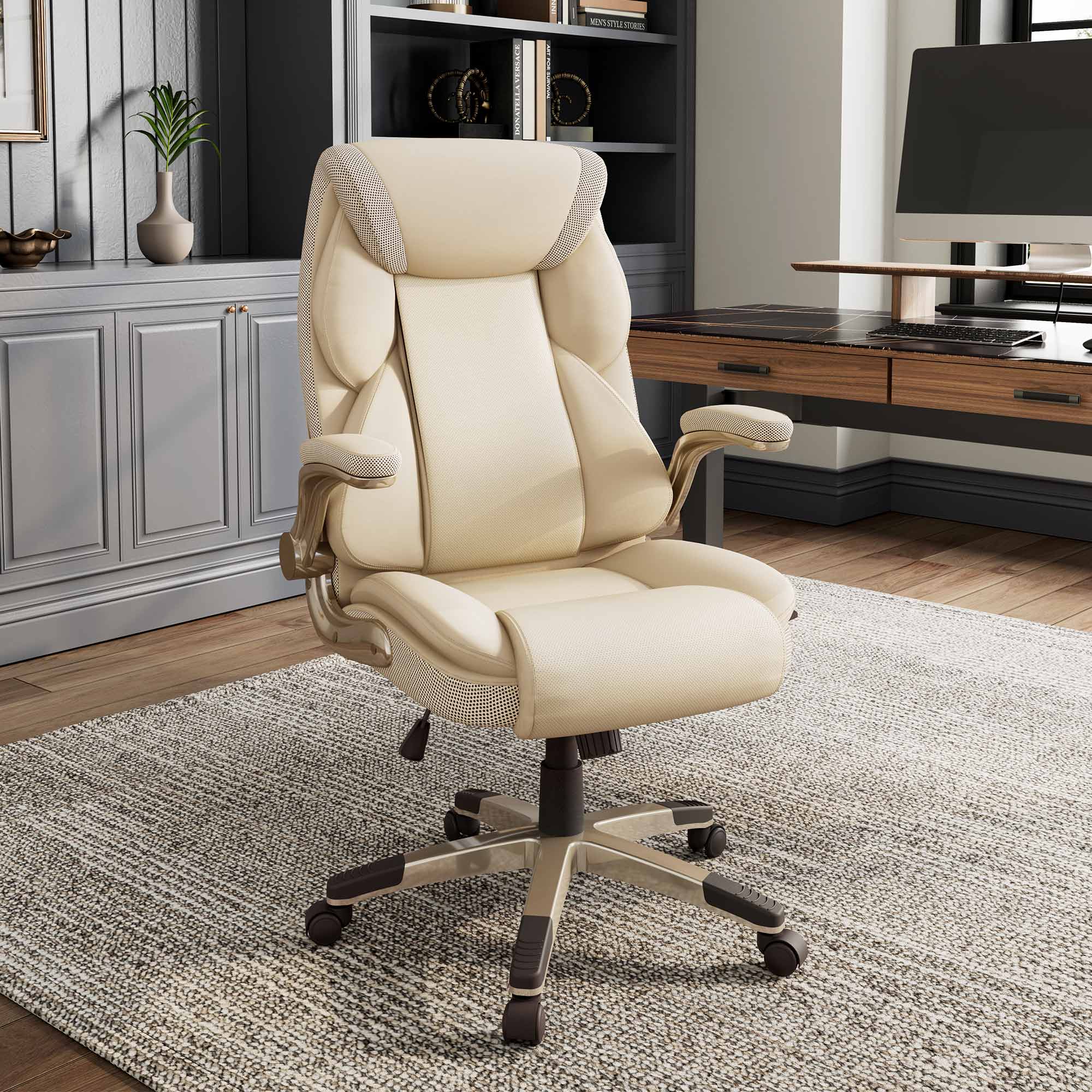 Premium Galene Faux Leather Office Chair - Ergonomic Executive Desk Chair with Adjustable Height & Lumbar Support - Perfect for Home Office, Gaming & Workspace