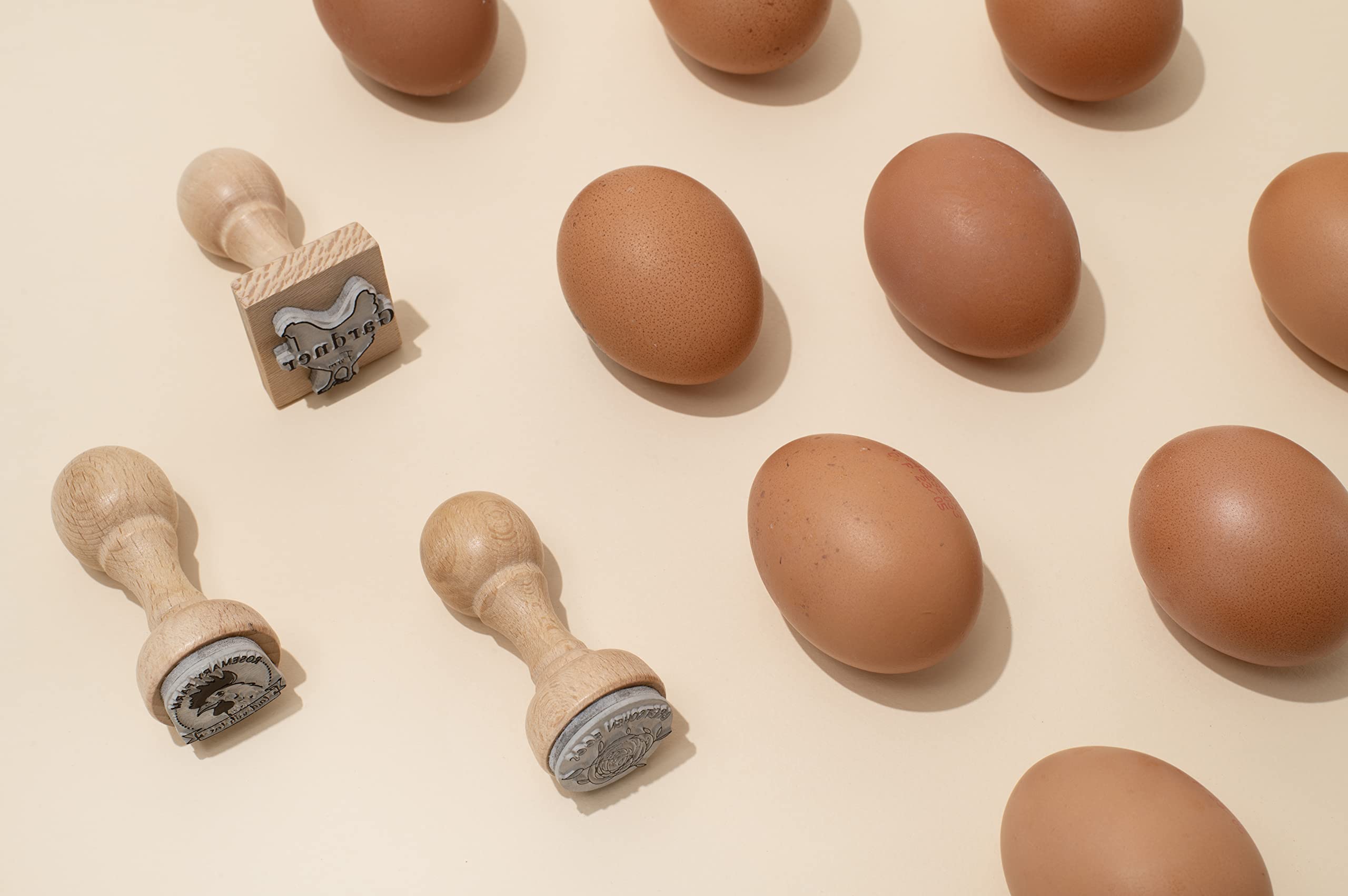 Personalized Egg Stamp for Fresh Eggs - Custom Chicken Egg Wooden Rubber Stamper with Self-Inking Black Ink | Farm & Kitchen Use | Unique Mini Logo Design for Egg Labeling & Packaging
