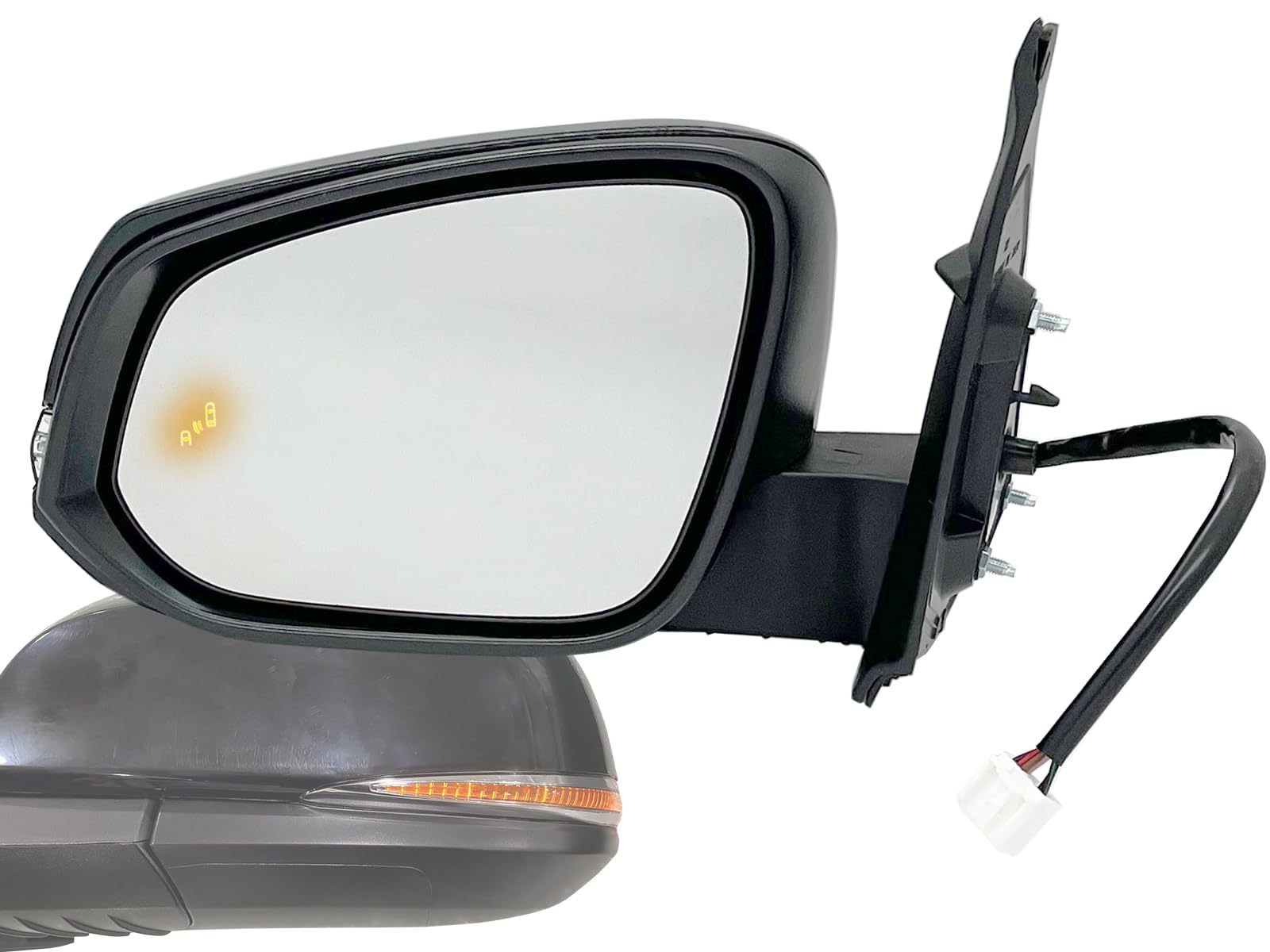 2016-2023 Toyota Tacoma Left Driver Side Power Heated Exterior Rear View Mirror with Blind Spot Detection & Turn Signal - APA Replacement Part #8794004250 TO1320350 (Paint-to-Match Smooth Cap) - Perfect for Winter Driving & Enhanced Safety