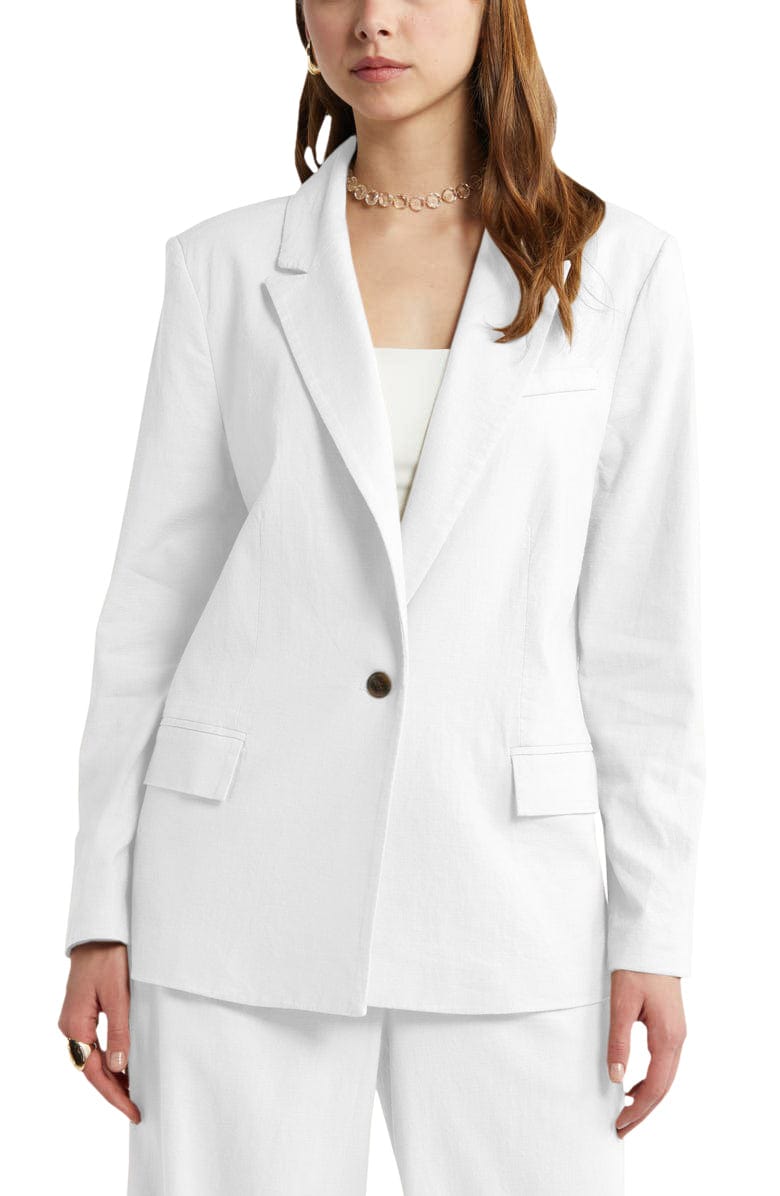 2 Piece Spring Summer Linen Suit Set for Women - Single Button Blazer & Pants | Office Wear, Business Casual, Wedding Guest Outfit