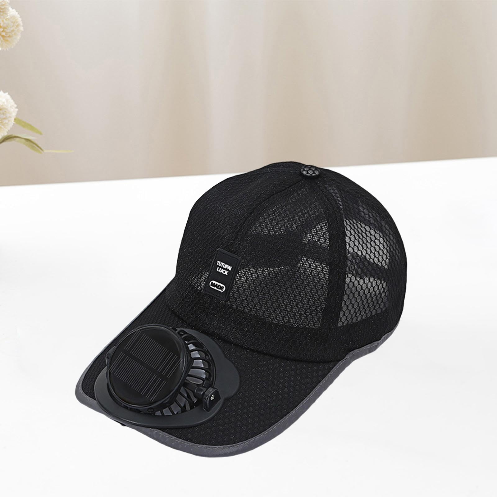 ChiuTiaro Solar/USB Rechargeable Cooling Fan Hat - UV Protection Sun Visor with Built-in Fan for Outdoor Activities, Gardening, Hiking & Beach
