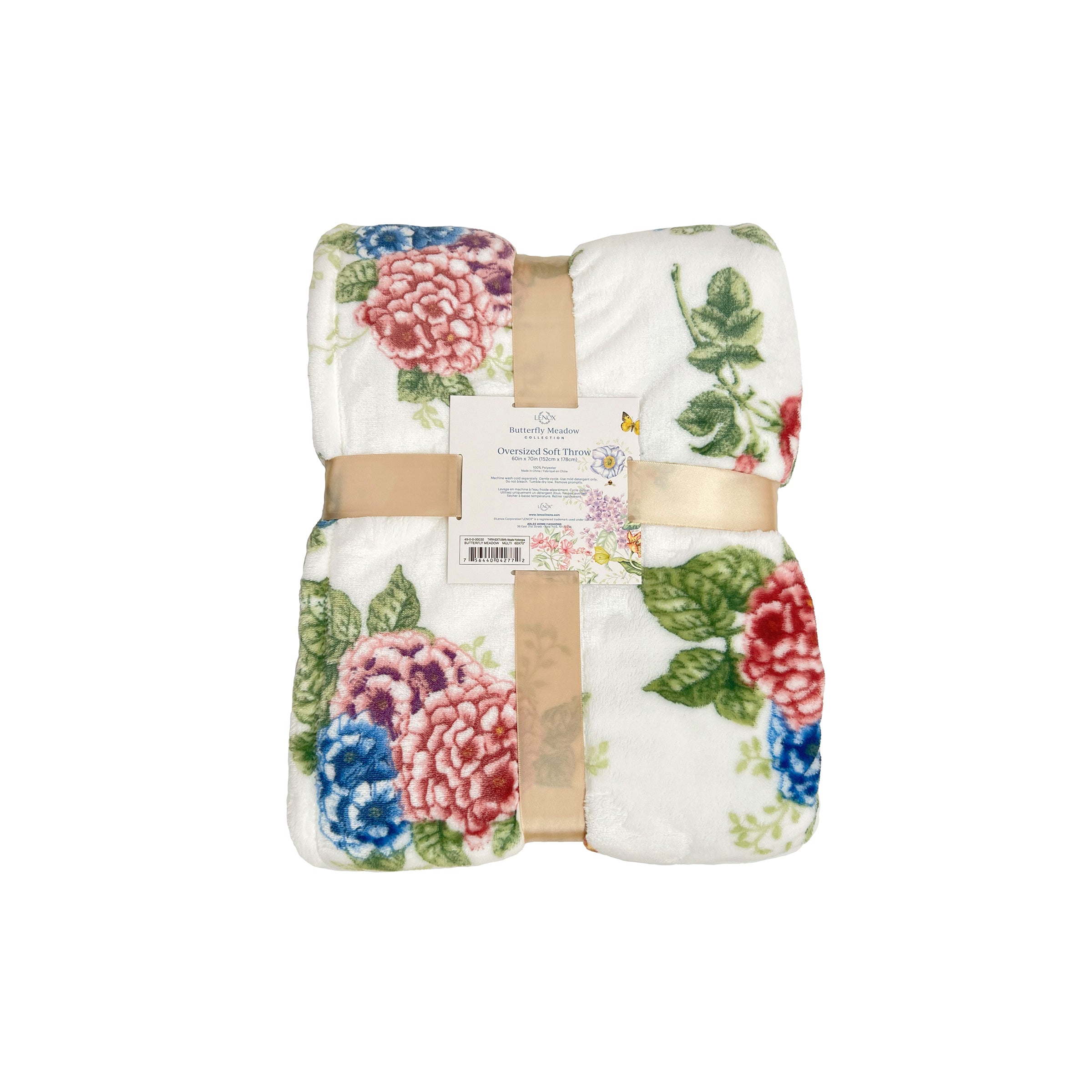 Butterfly Meadow Hydrangea Throw Blanket - Soft Floral Design Cozy Blanket for Couch, Bed & Outdoor Use - Perfect for Living Room Decor, Picnics and Gift Giving
