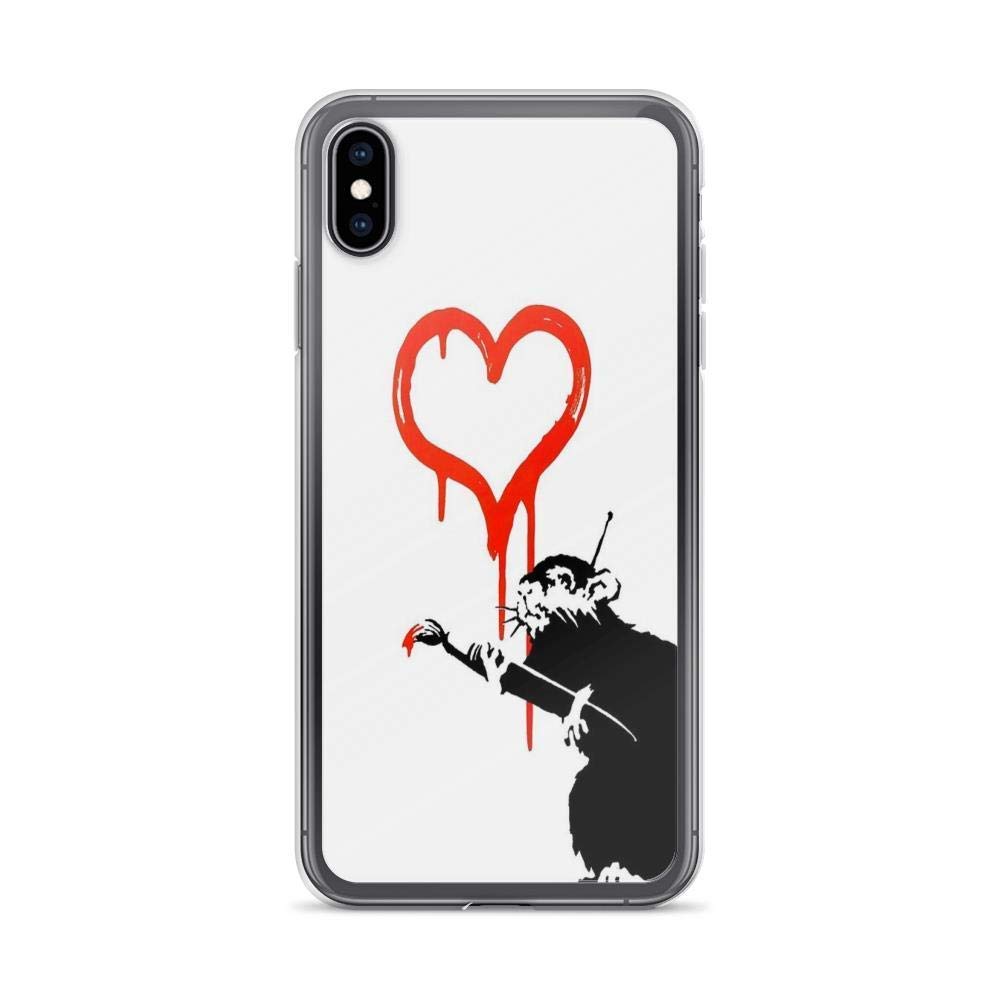 Banksy Love Rat Clear Anti-Scratch Phone Case for iPhone 7 Plus/8 Plus - Durable Protective Cover with Scratch Resistance - Perfect for Everyday Use, Travel & Work
