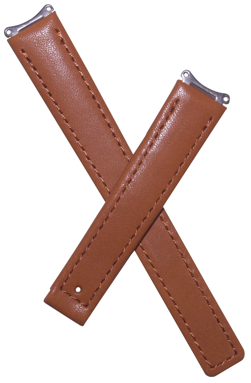 TH-61512-02-0221 15mm Tan Leather Deployment Watch Band with Matching Stitching - Compatible with TAG Heuer 6000 Series Ladies Watches | Premium Replacement Strap for Dress Watches, Business & Formal Occasions