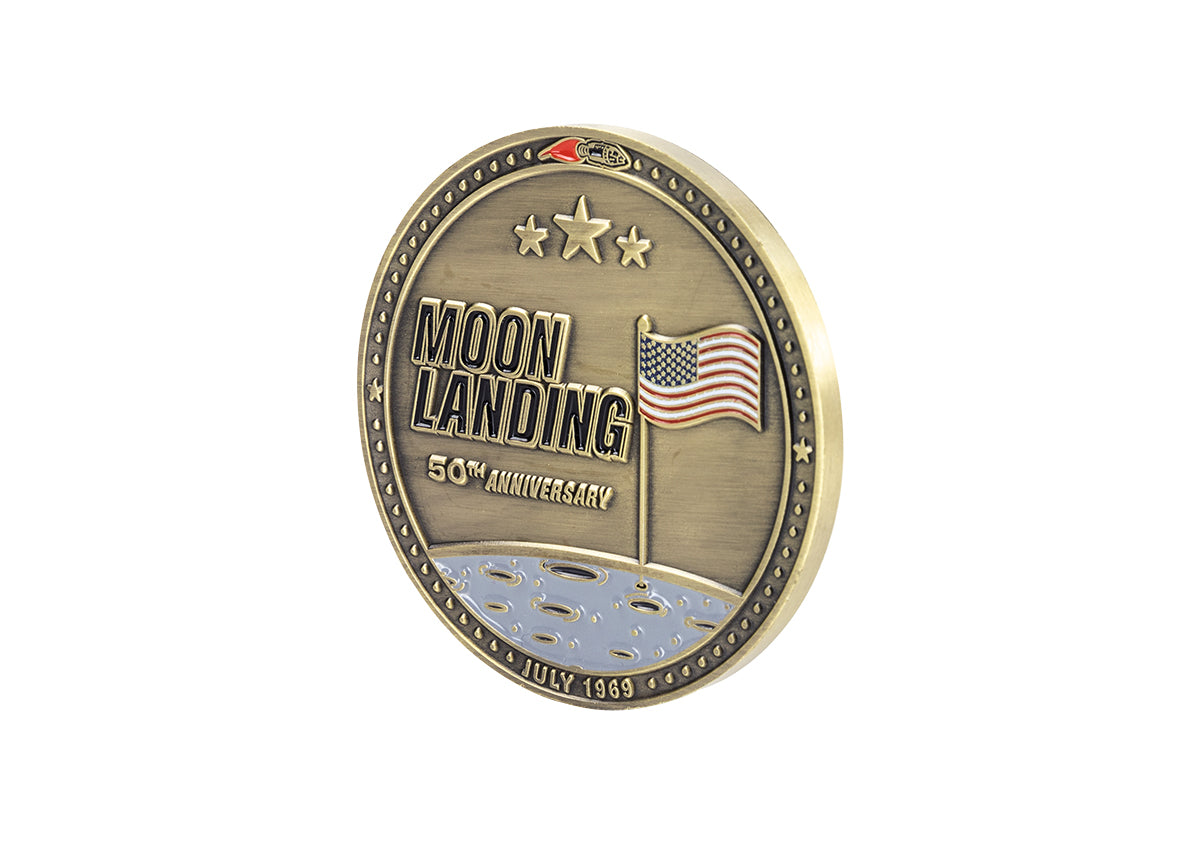 Celestron Apollo 11 Commemorative Challenge Coin - Limited Edition Space Collectible for Astronomy Enthusiasts and NASA Fans | Perfect for Display, Gifts, and Space-Themed Events
