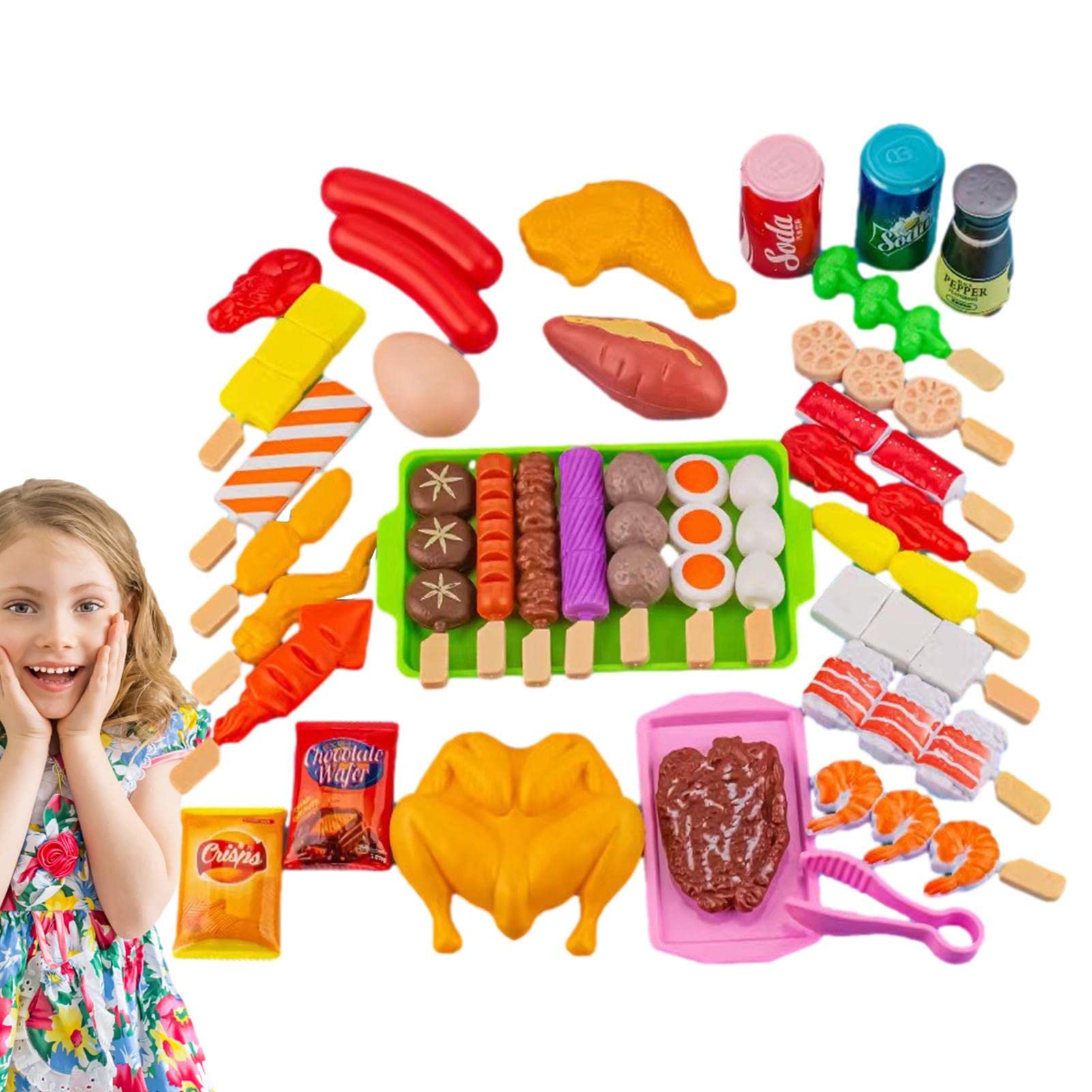 FPGEAR BBQ Grill Pretend Play Toy Set - Fake Food Cooking Game for Kids, Outdoor Camping & Birthday Gifts - Perfect for Backyard Picnics & Indoor Role Play