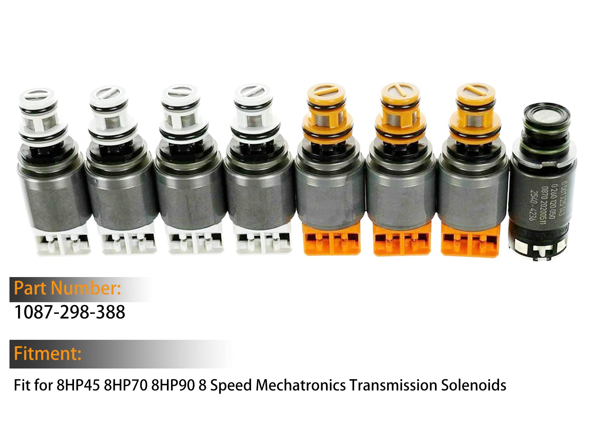 9Pcs 8HP45 8HP70 8HP90 Transmission Solenoid Kit 1087-298-388 - Compatible with 8HP45/8HP70/8HP90 8-Speed Mechatronics Transmission - Replacement Solenoid Pack with 3-Month Warranty - Perfect for BMW, Audi, Mini, Land Rover Transmission Repairs