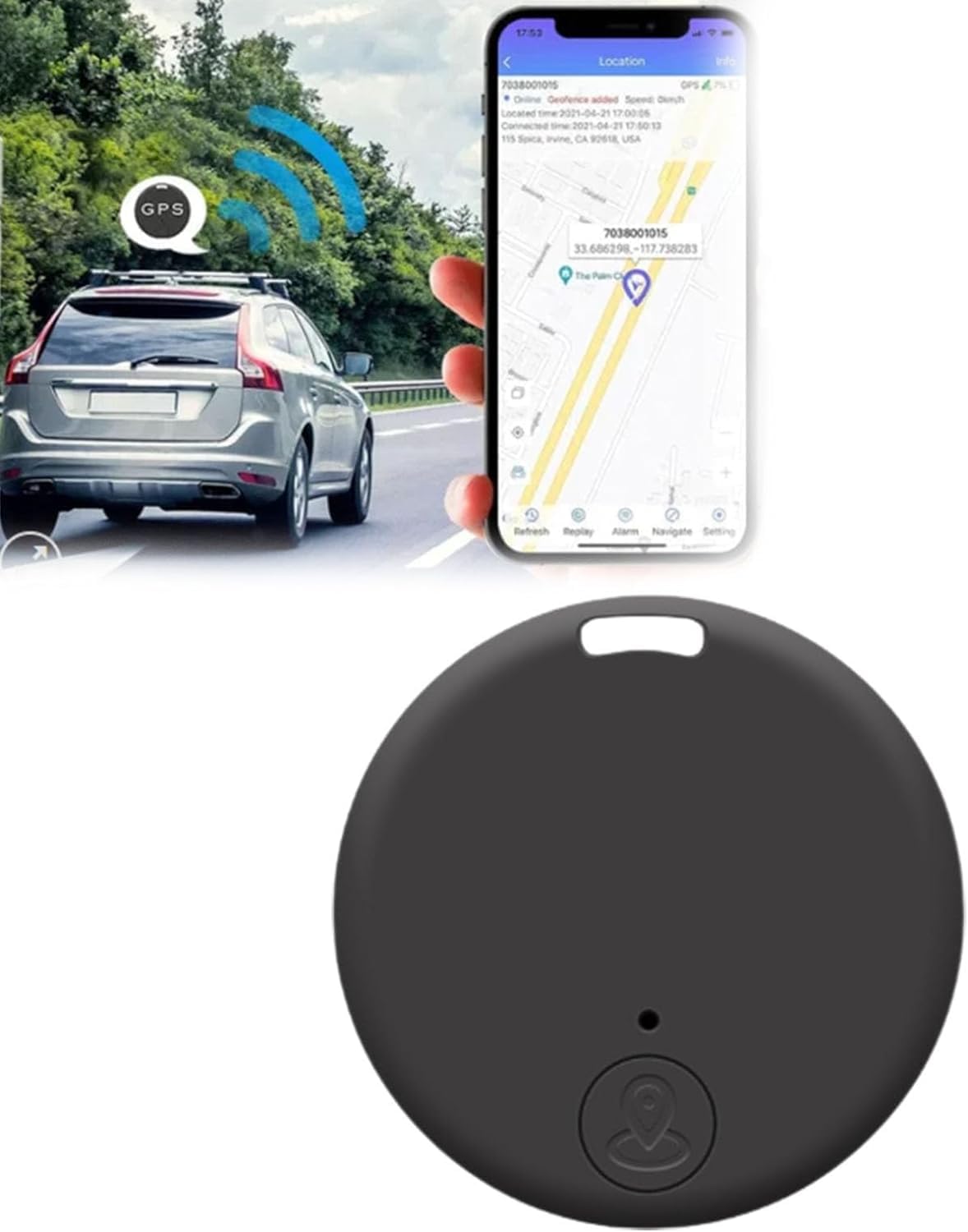 Oveallgo Mini Magnetic GPS Tracker for Vehicles - Strong Anti-Lost Micro GPS Tracking Device with Powerful Magnet - Black | Real-Time Location Tracking for Cars, Bikes, Luggage & Valuables