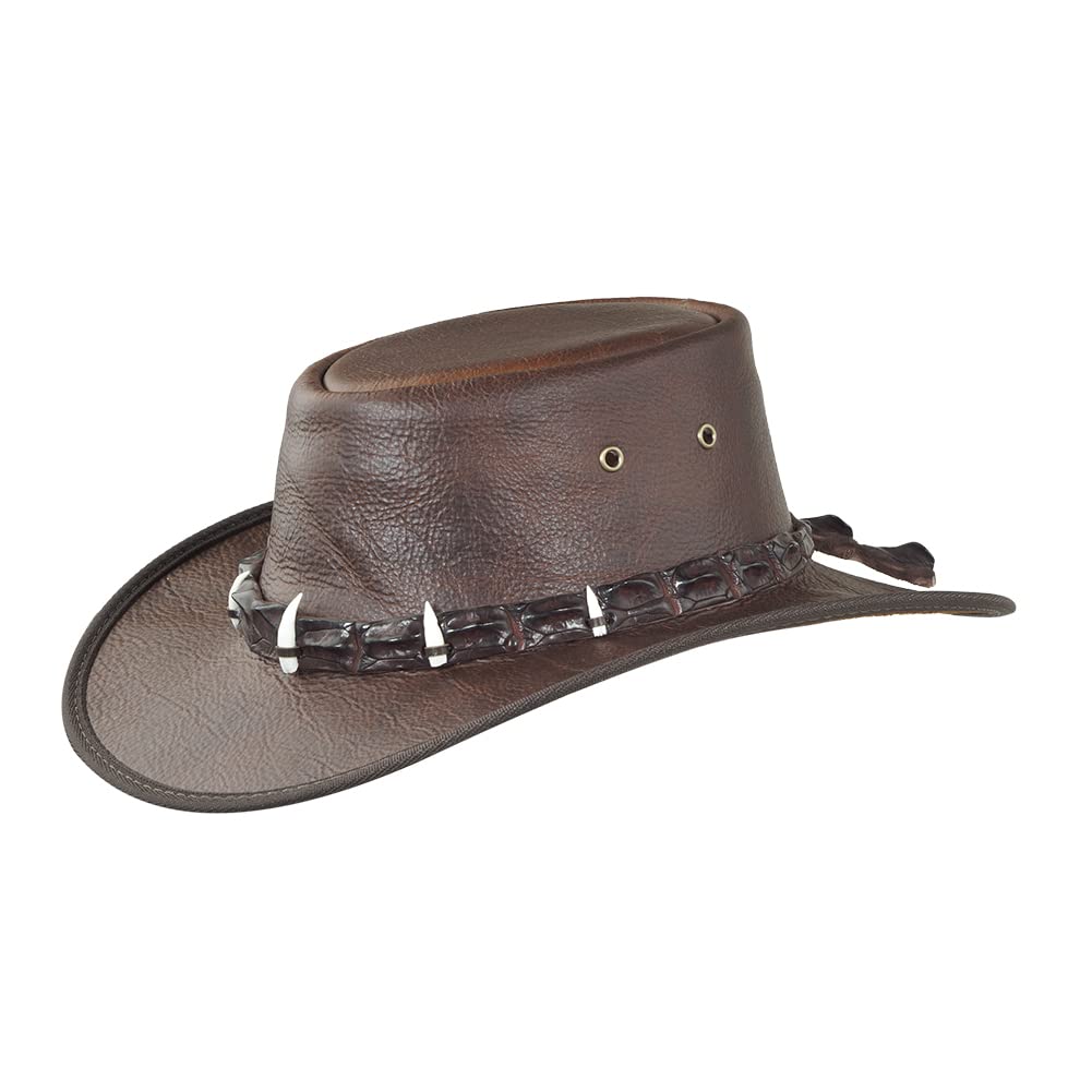 Outback Crocodile Leather Hat - Durable & Stylish for Outdoor Adventures