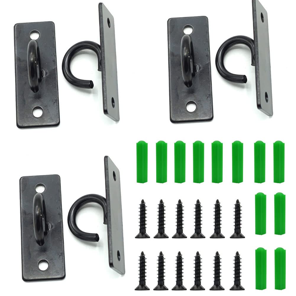 Ackron Wall & Ceiling Mounted Workout Anchors - Heavy Duty Exercise Hooks for Strength Training, Resistance Bands, Yoga Straps & Bodyweight Exercises - Perfect for Home Gym, CrossFit & Fitness Accessories