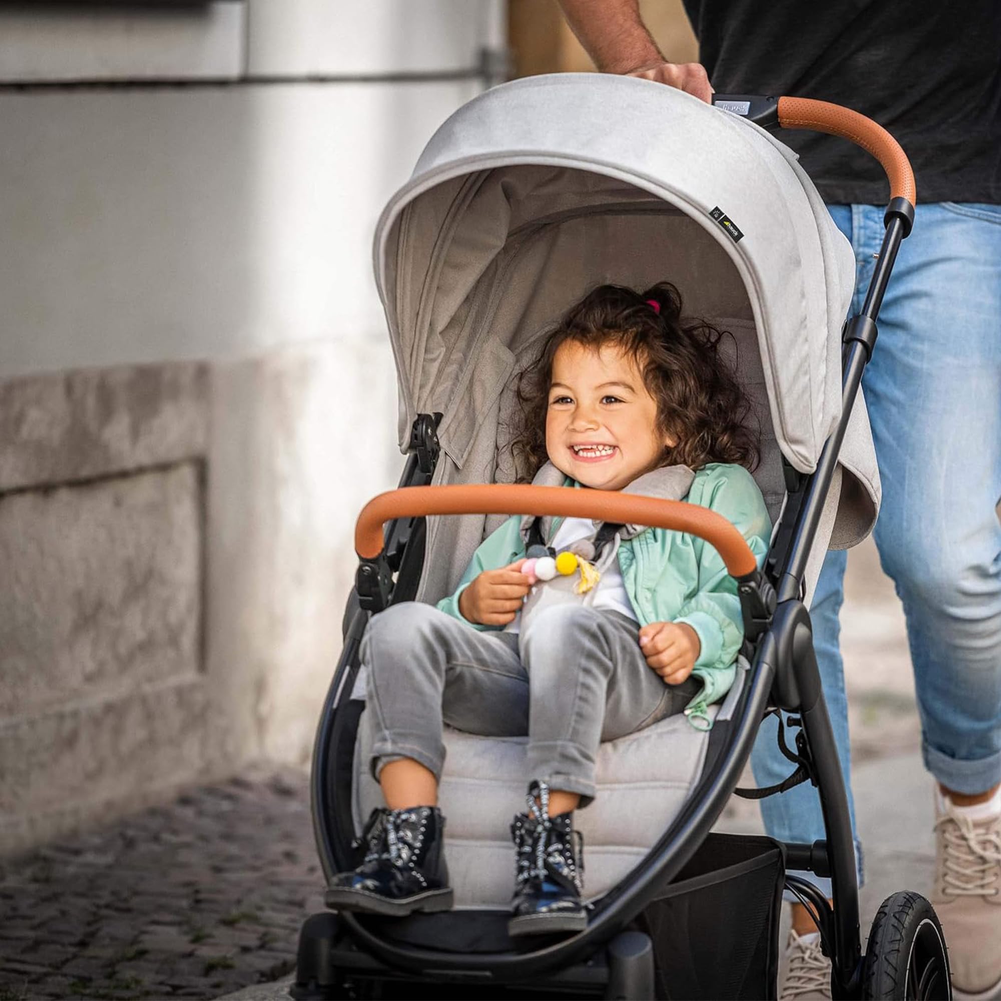 Hauck Uptown Deluxe Stroller - Lightweight Compact Foldable Baby Stroller with One-Hand Fold, Full Recline, Adjustable Handle Height & Cup Holder - Supports Up to 55 lbs - Melange Rose - Perfect for City Walks, Shopping & Travel