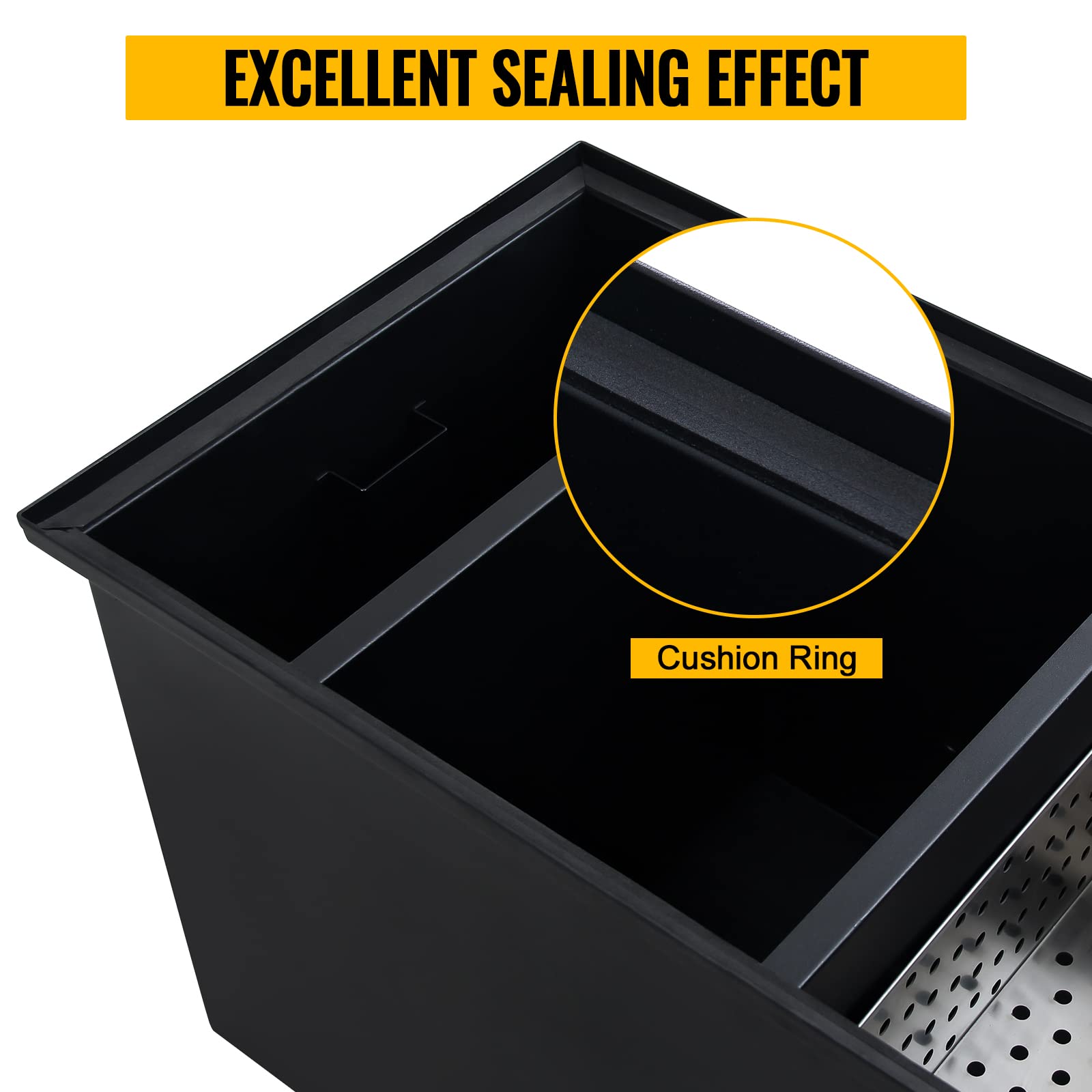 Commercial Grease Trap - 30LB Carbon Steel Under Sink Grease Interceptor for Kitchen | Oil-Water Separator with Side Inlet for Restaurants, Factories & Home Kitchens | Prevents Clogs & Maintains Plumbing
