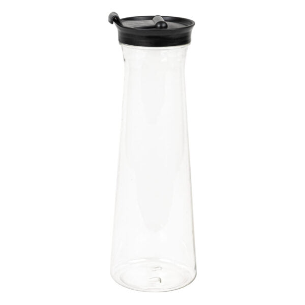 32 oz Clear Plastic Pitcher with Black Lid - BPA Free, Leak Proof, Durable Water Pitcher for Iced Tea, Lemonade, Juice & Cold Beverages - Perfect for Parties, Picnics & Outdoor Gatherings (1 Pack)
