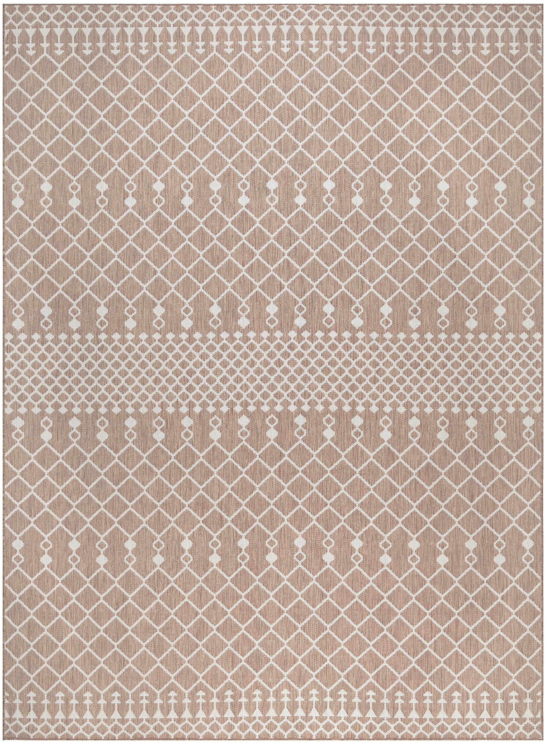 Nourison Positano Indoor/Outdoor Beige 8' x 10' Area Rug - Easy to Clean, Non-Shedding, Stain Resistant | Perfect for Bedroom, Living Room, Dining Room, Backyard, Deck & Patio (8x10) - Adds Comfort & Style to Any Space