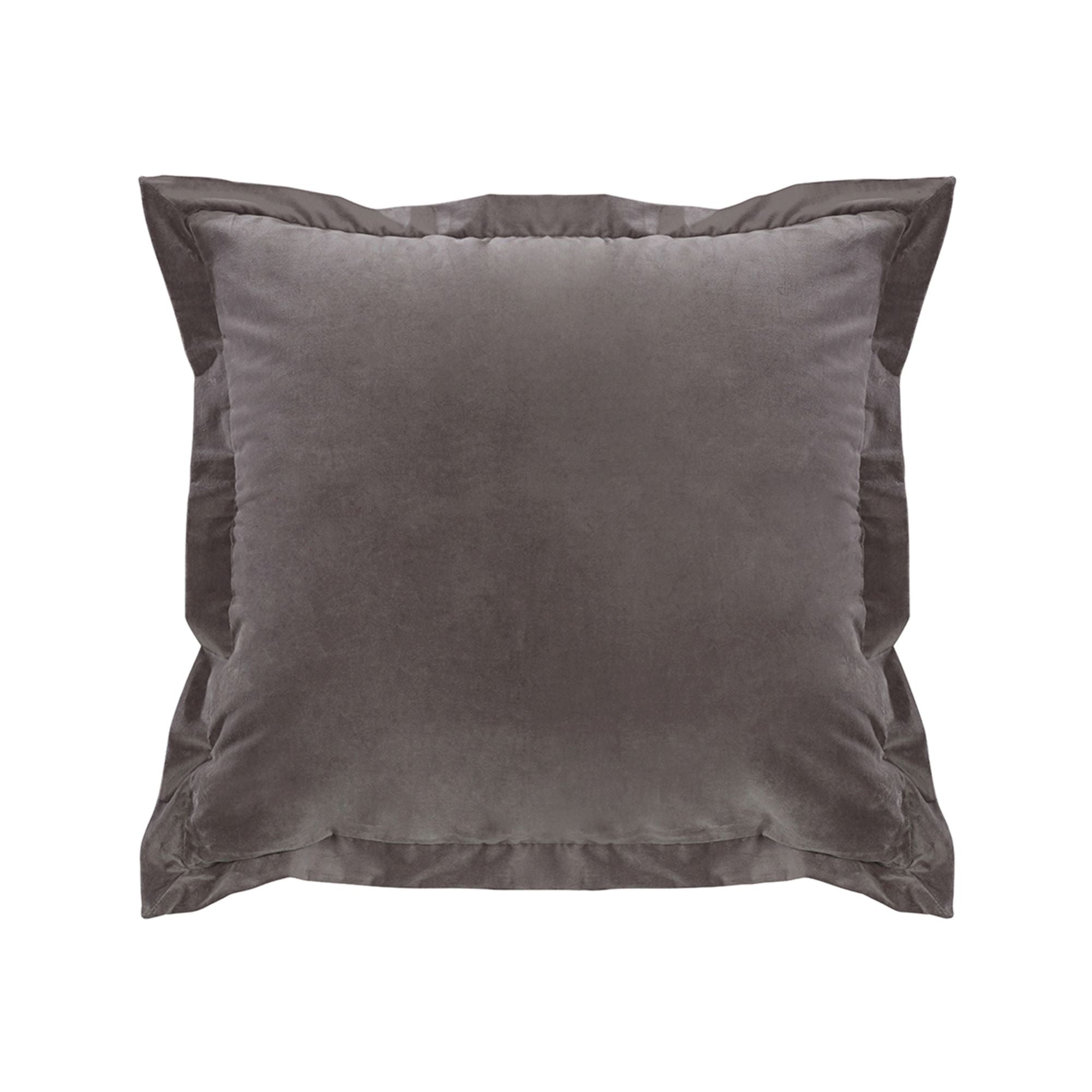 Whistler Gray Velvet Accent Pillow with Flange - Soft Decorative Throw Pillow for Sofa, Bed & Home Decor - Perfect for Living Room, Bedroom & Cozy Spaces