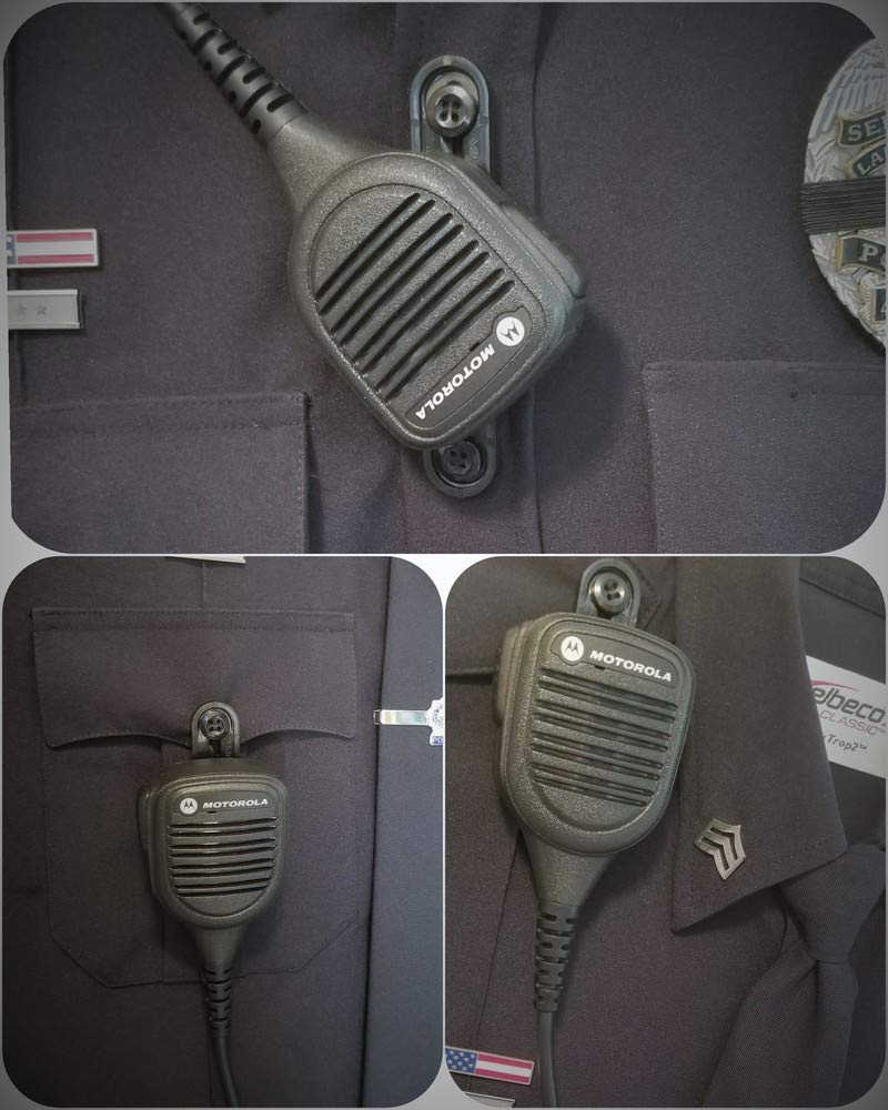 Tactical Police Mic Clip - Portable Radio Microphone Holder for Uniforms & Bulletproof Vests | Durable Black | Perfect for Law Enforcement, Security & Outdoor Adventures