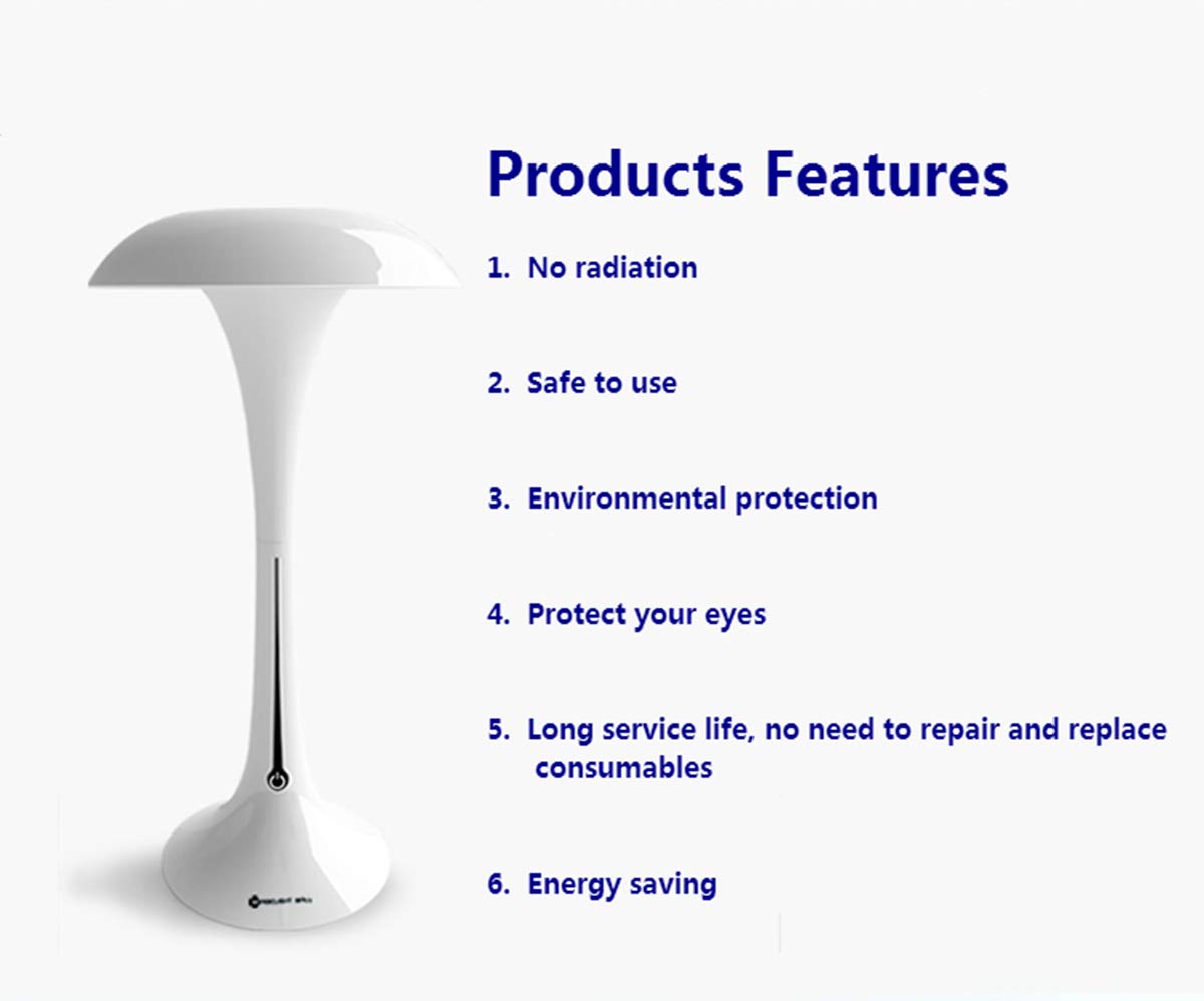 Magic Umbrella Eye Protection Table Lamp with Negative Ion & Photocatalyst Technology - Air Purifier for Home, Removes Formaldehyde, Smoke & Harmful Gases | Perfect for Bedroom, Office & Nursery Air Purification