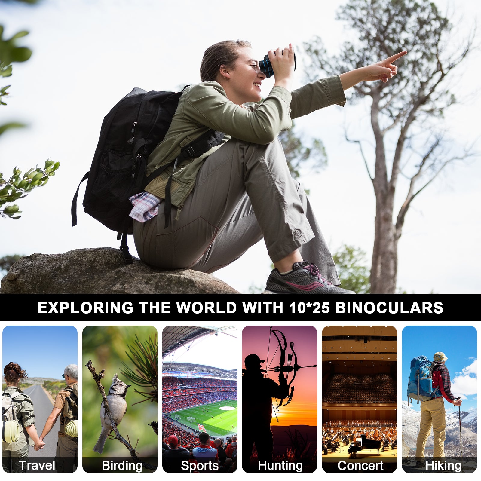 Wetene Compact Bird Watching Binoculars - Lightweight & Portable HD Optics for Birding, Hiking, Travel & Outdoor Adventures - Perfect for Backyard Birding, Wildlife Observation & Nature Exploration