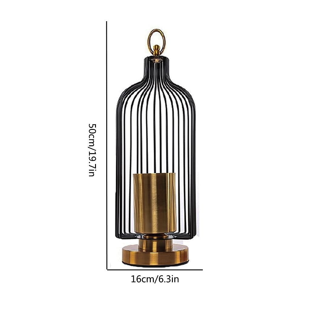 Black Metal Bird Cage Candle Holder - Romantic Home Decor for Candlelight Dinners, Weddings & Table Centerpieces (Black, Size A)