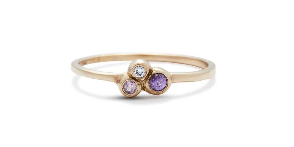 Bubble 17 Gemstone & White Diamond Ring - Elegant Jewelry for Women, Perfect for Weddings, Anniversaries & Special Occasions
