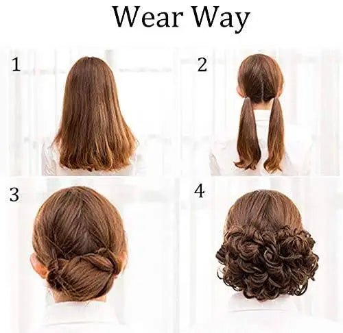 Clip-In Curly Synthetic Hairpiece Chignon - Natural-Looking Hair Extension for Women | Perfect for Parties, Weddings & Everyday Styling