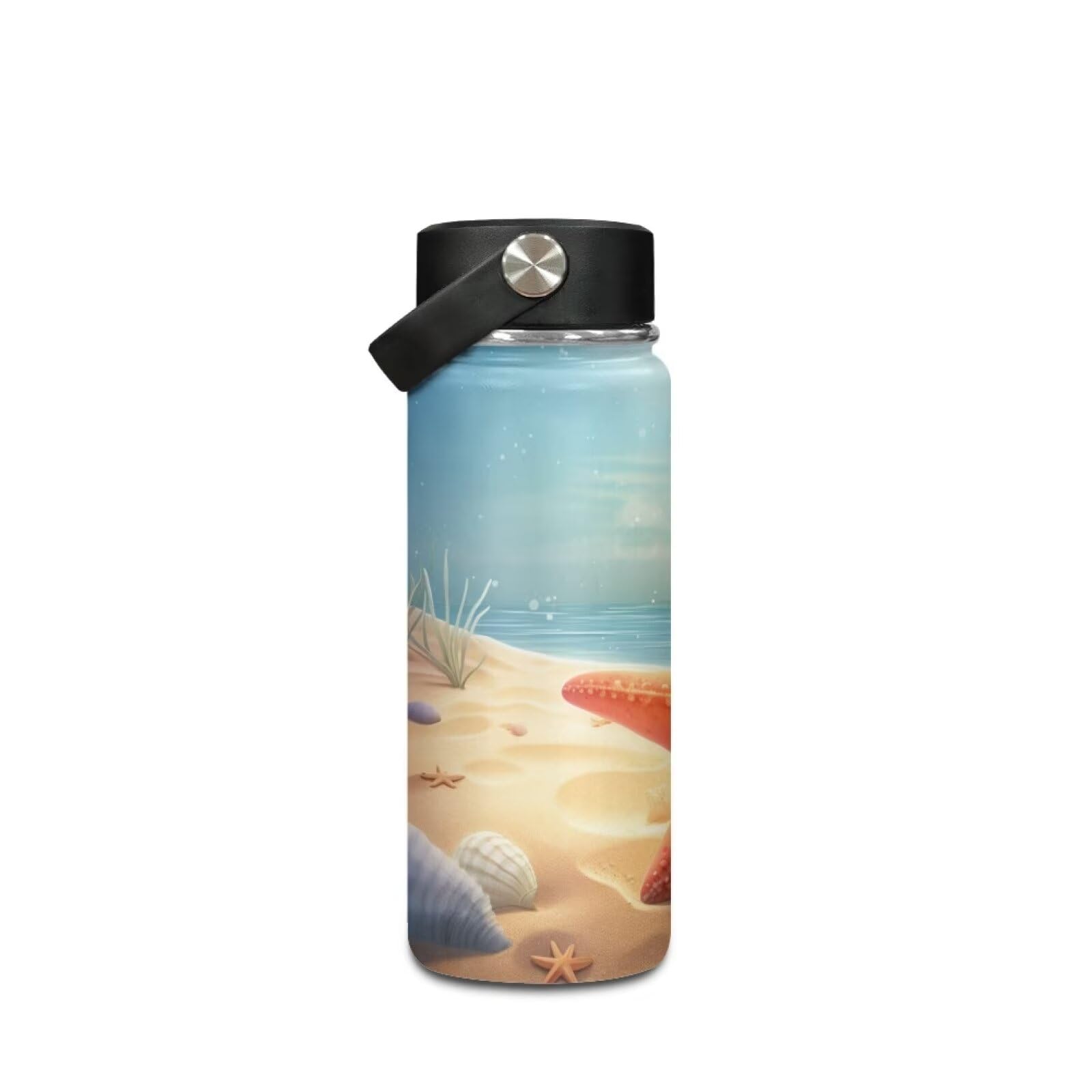18oz Stainless Steel Insulated Water Bottle with Lid & Carry Loop - Leak Proof, BPA Free - Perfect for Beach, Gym, Sports & Outdoor Activities - Ideal for Men, Women & Kids