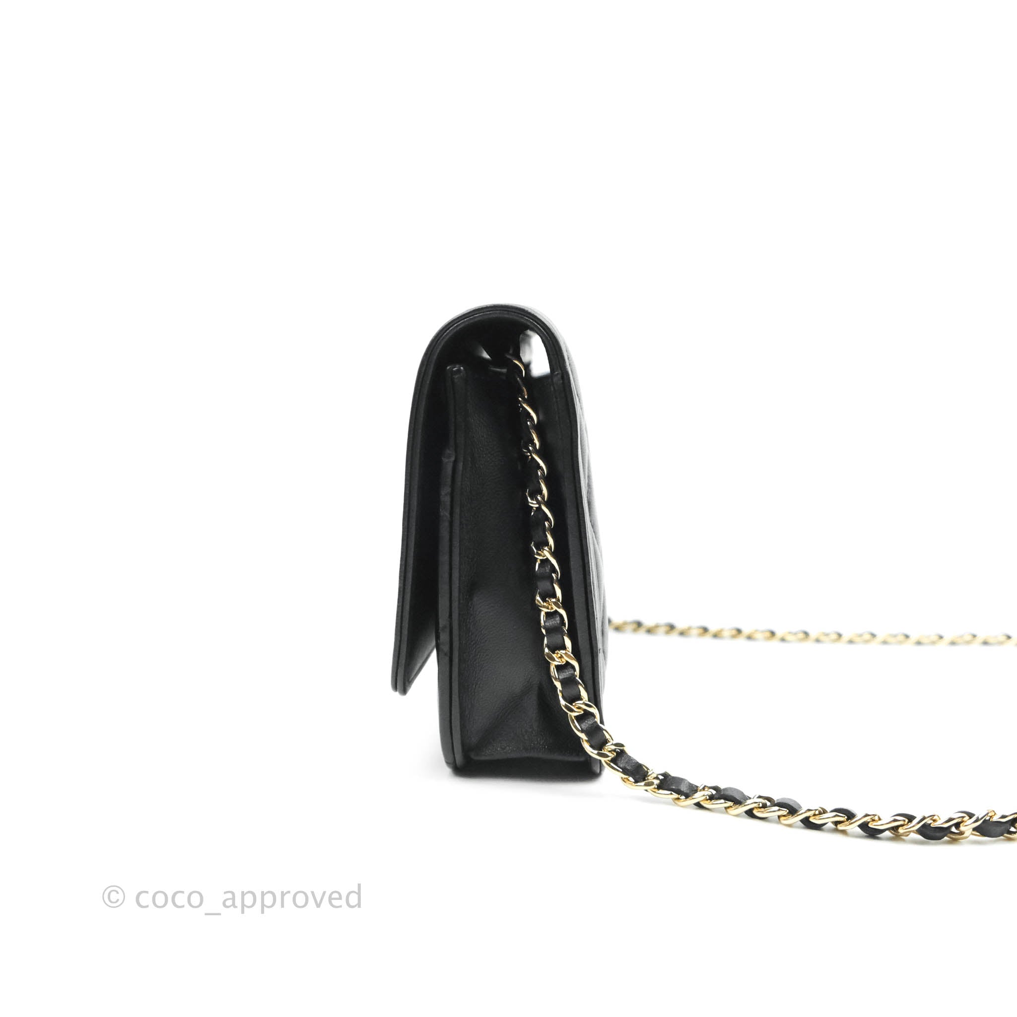 Chanel Boy Wallet on Chain WOC Black Lambskin Gold Hardware - Luxury Crossbody Bag for Women, Perfect for Evening Events & Daily Use