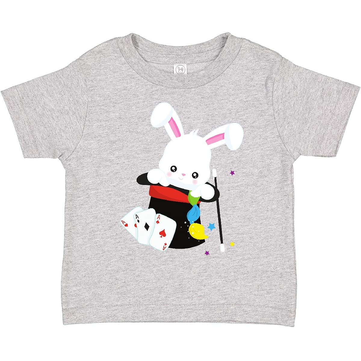 Adorable White Bunny Rabbit Magic Trick Toddler T-Shirt with Magic Wand & Hat - Perfect for Birthday Parties, Easter Gifts & Magic Show Costumes