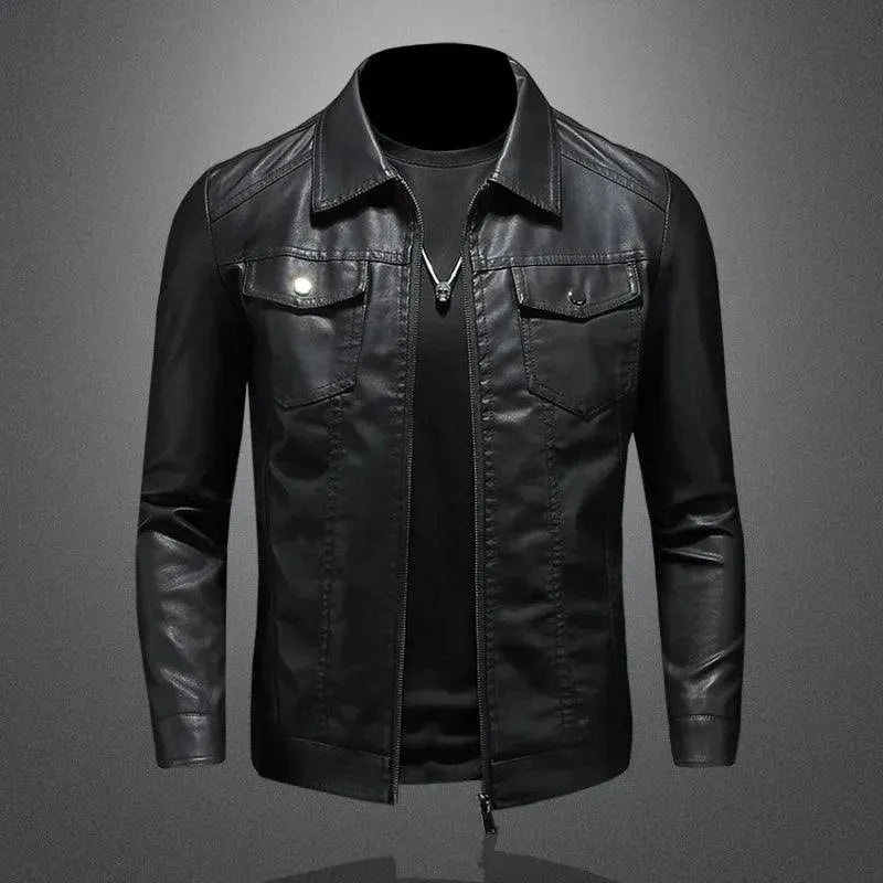 Men's Slim Fit Faux Leather Jacket - Stylish Vegan Leather Biker Jacket for Men | Perfect for Motorcycle Riding, Night Out & Casual Wear