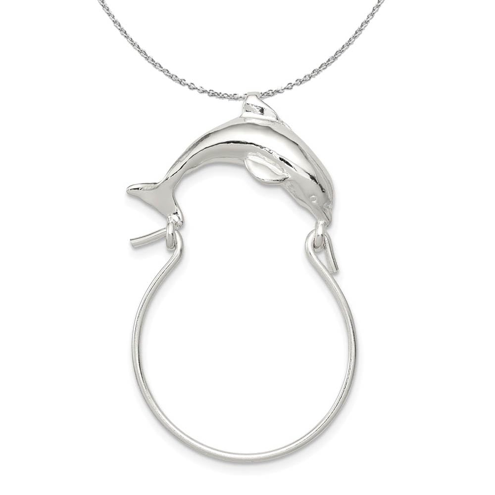Elegant Sterling Silver Dolphin Charm Necklace with Black Bow - Perfect for Gifts, Beach Parties & Everyday Wear