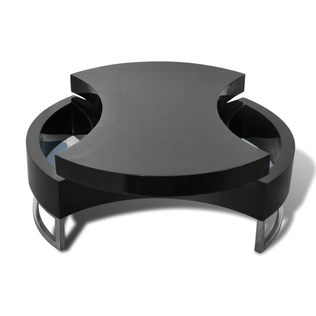 Adjustable Coffee Table with High Gloss Black Finish - Modern Living Room Centerpiece for Home & Office Decor