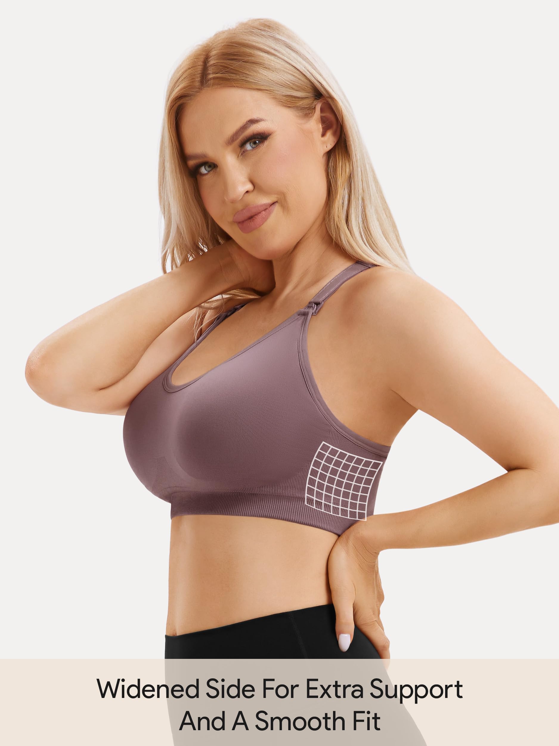 Angelhood Nursing Sports Bra - Seamless Maternity & Yoga Support for Breastfeeding & Sleep