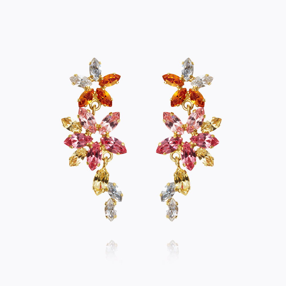 Melia Gold-Plated Earrings & Marigold Studs Set - Elegant Floral Jewelry for Women, Perfect for Weddings, Parties & Everyday Wear