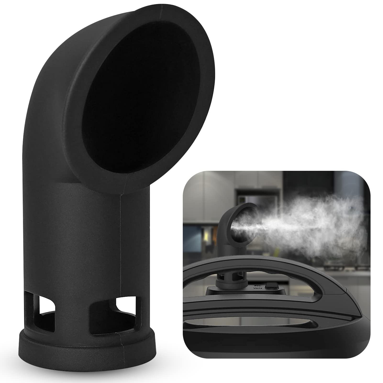 GXF Silicone Steam Release Diverter for Instant Pot DUO/DUO Plus/Smart Cooker - Black Kitchen Accessory Compatible with 3/5/6/8 Qt Models - Perfect for Safe Steam Venting & Pressure Cooking