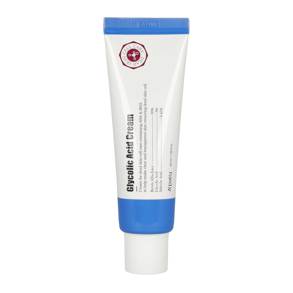 A'PIEU Glycolic Acid Cream 50ml - Exfoliating Face Moisturizer for Brightening & Acne Treatment - Perfect for Night Skincare Routine & Dark Spot Removal