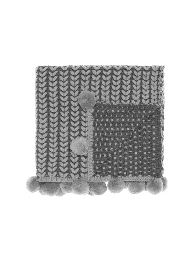 Loni Charcoal Throw Rug by Linen House - Soft & Stylish Home Decor for Living Room, Bedroom, or Office - Perfect for Cozy Spaces & Modern Interiors