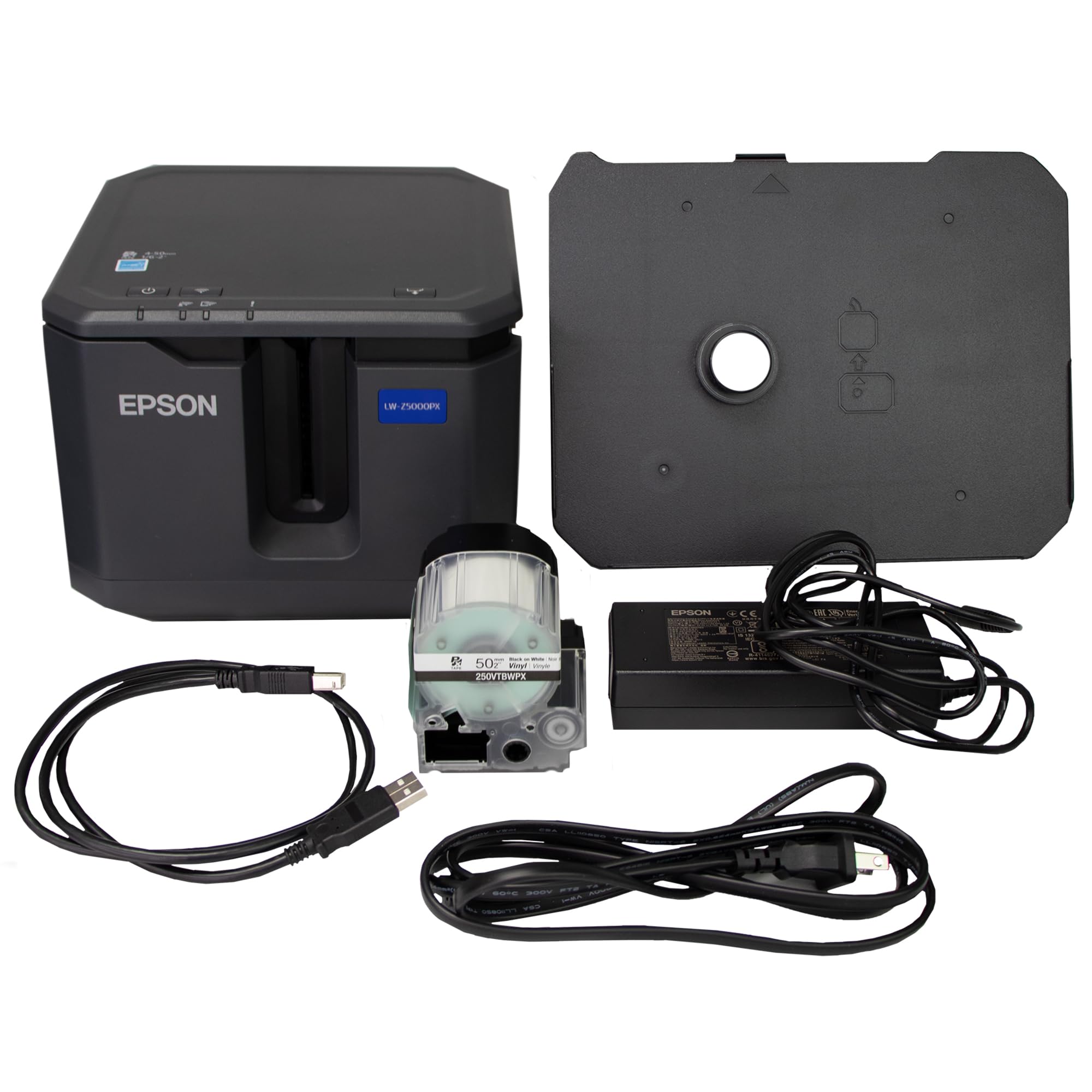 Epson LW-Z5000PX Industrial Label Maker Printer Kit with PX 147' Bulk Label Rolls - High-Speed Desktop Labeling for Warehousing, Shipping & Inventory Management