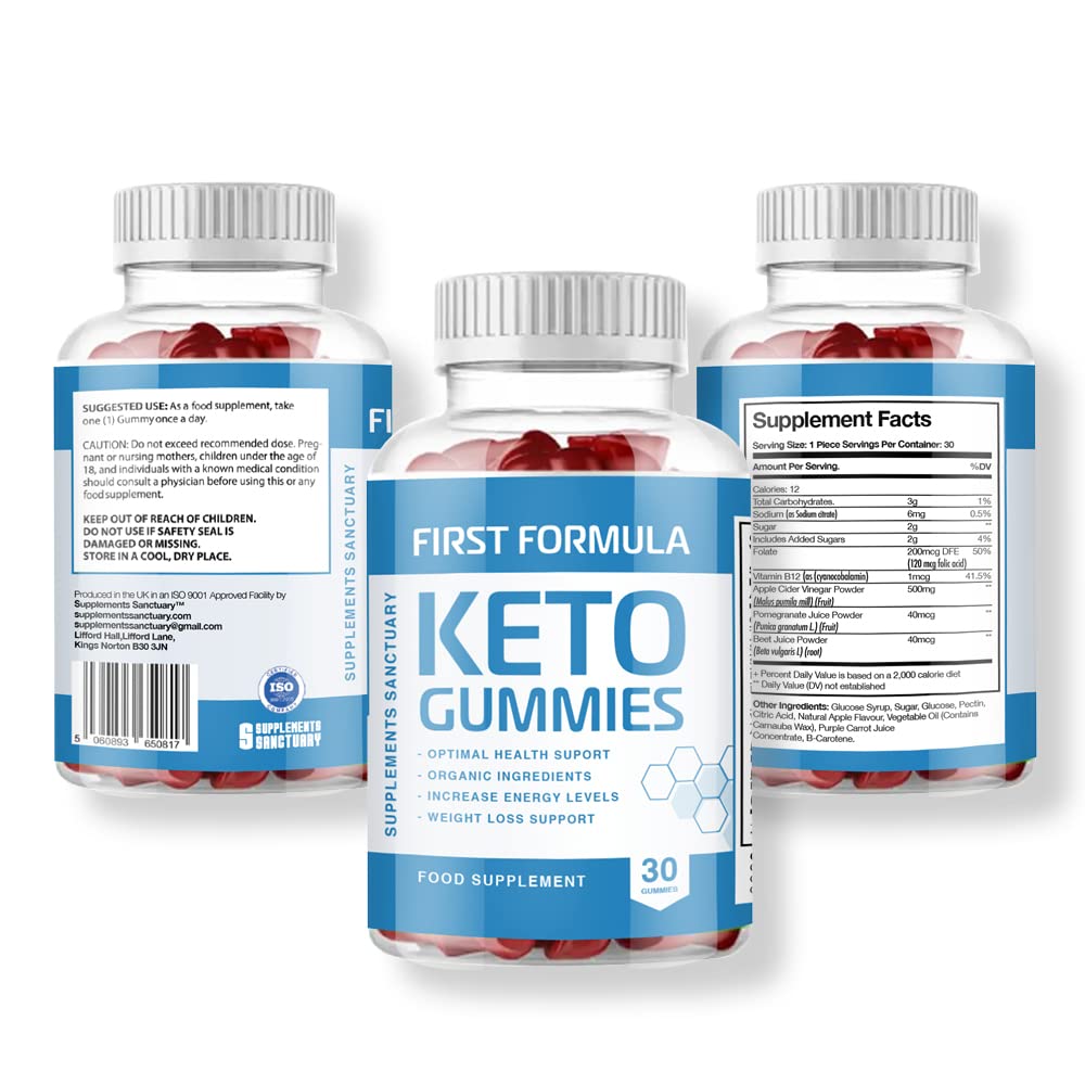 First Formula Keto Gummies Apple Flavor - 30 Count Keto Diet Supplement for Weight Loss & Energy Boost - Perfect for Low Carb Lifestyle & On-the-Go Snacking
