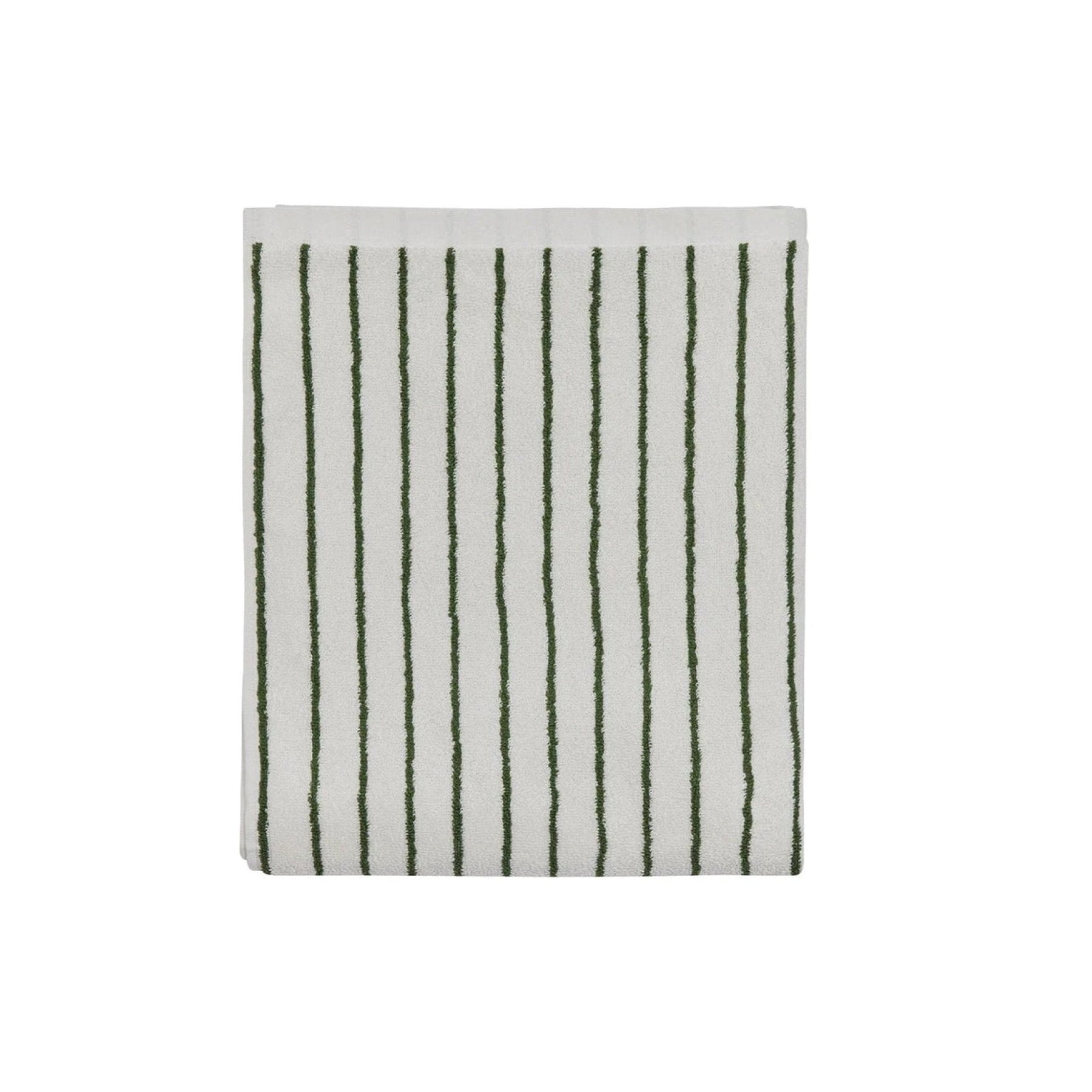 OYOY Raita Organic Cotton Bath Sheet - 100x150cm (39x59 inches) - Soft, Absorbent & Eco-Friendly - Off White & Green - Perfect for Spa, Bathroom & Luxury Home Use