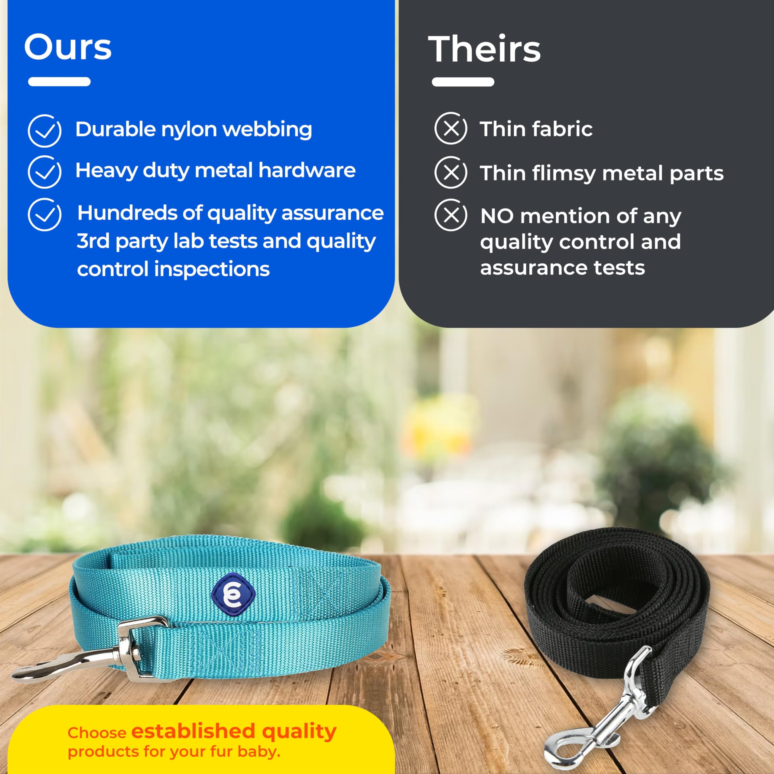 Durable Nylon Dog Leash for Large Dogs - 4ft x 1